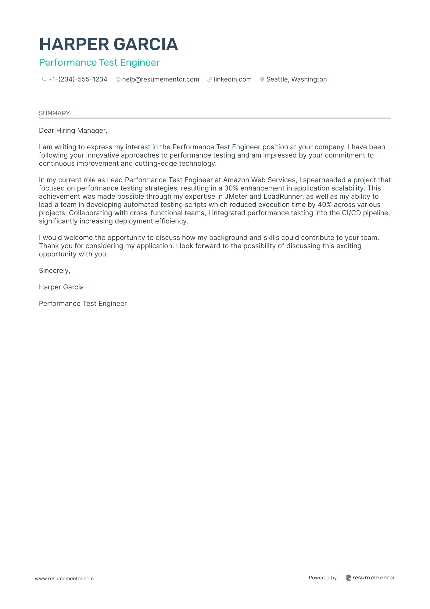 Performance Test Engineer