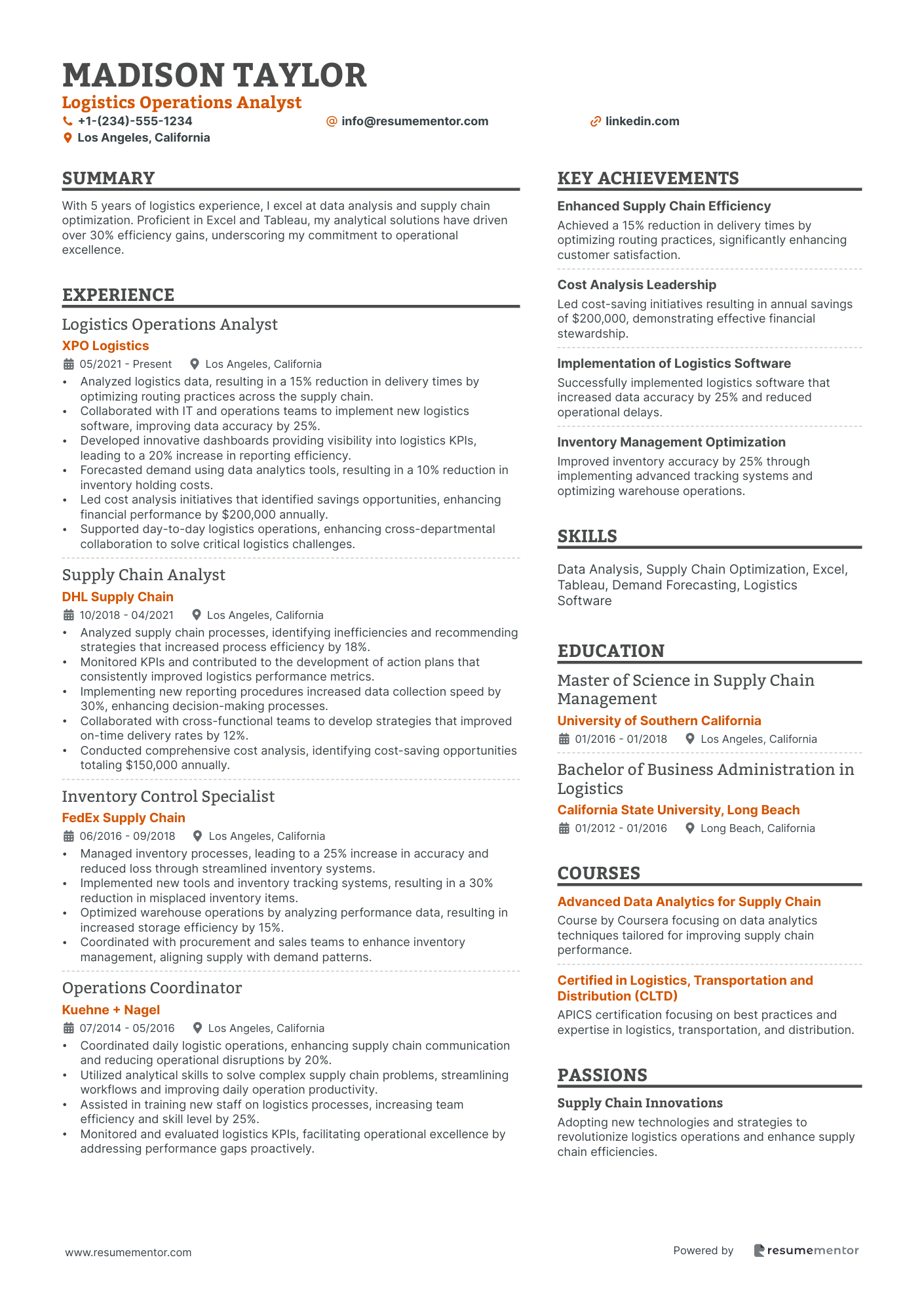 Logistics Operations Analyst