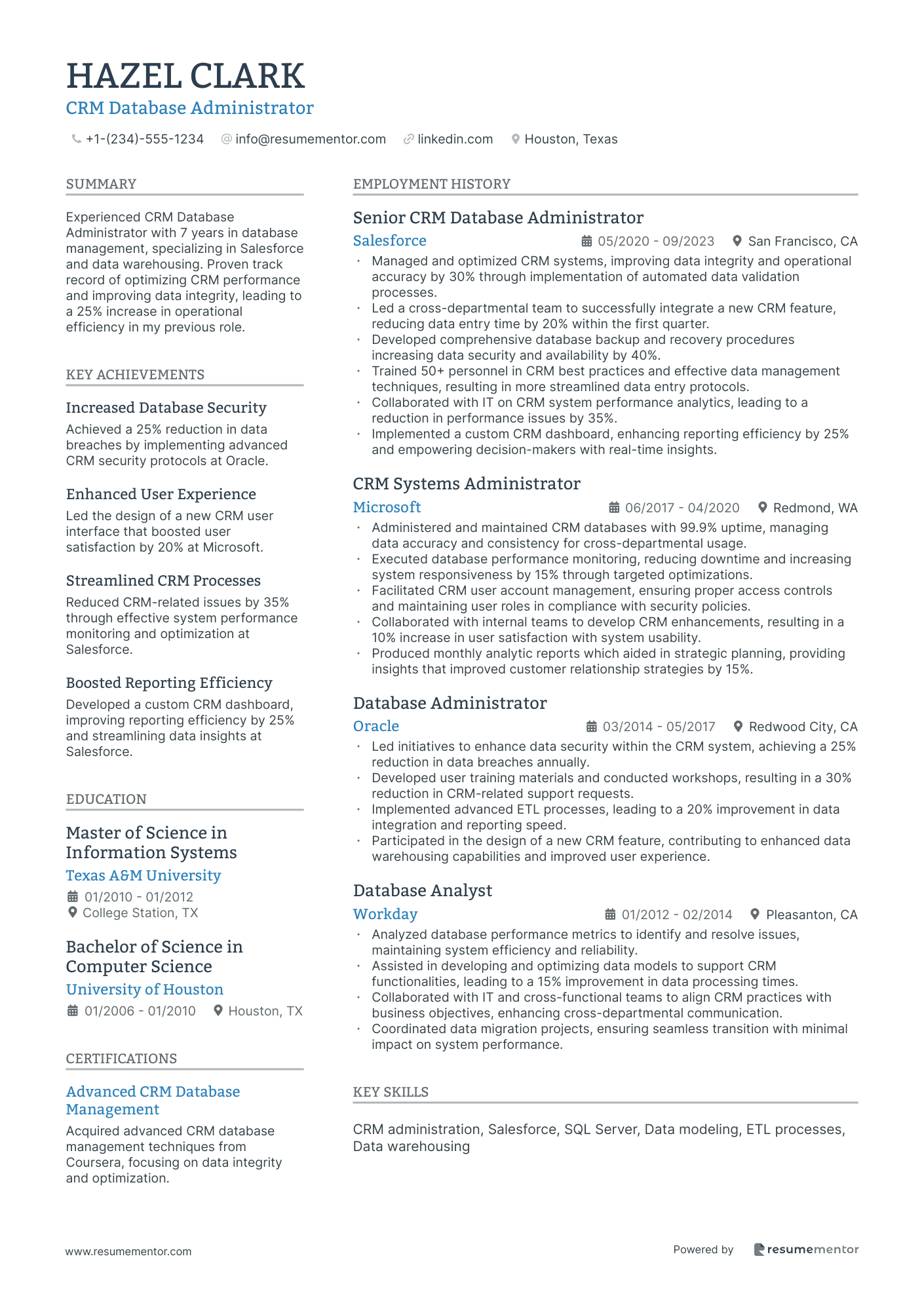 CRM Database Administrator