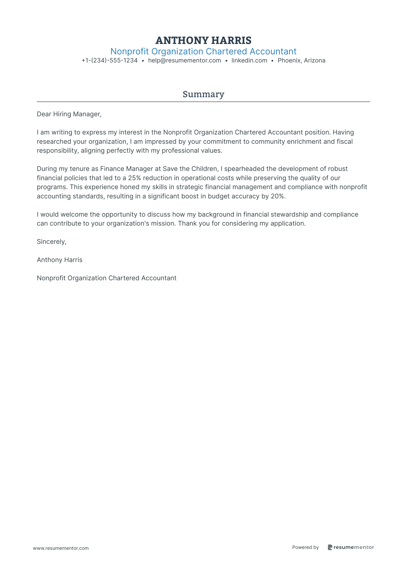 Nonprofit Organization Chartered Accountant