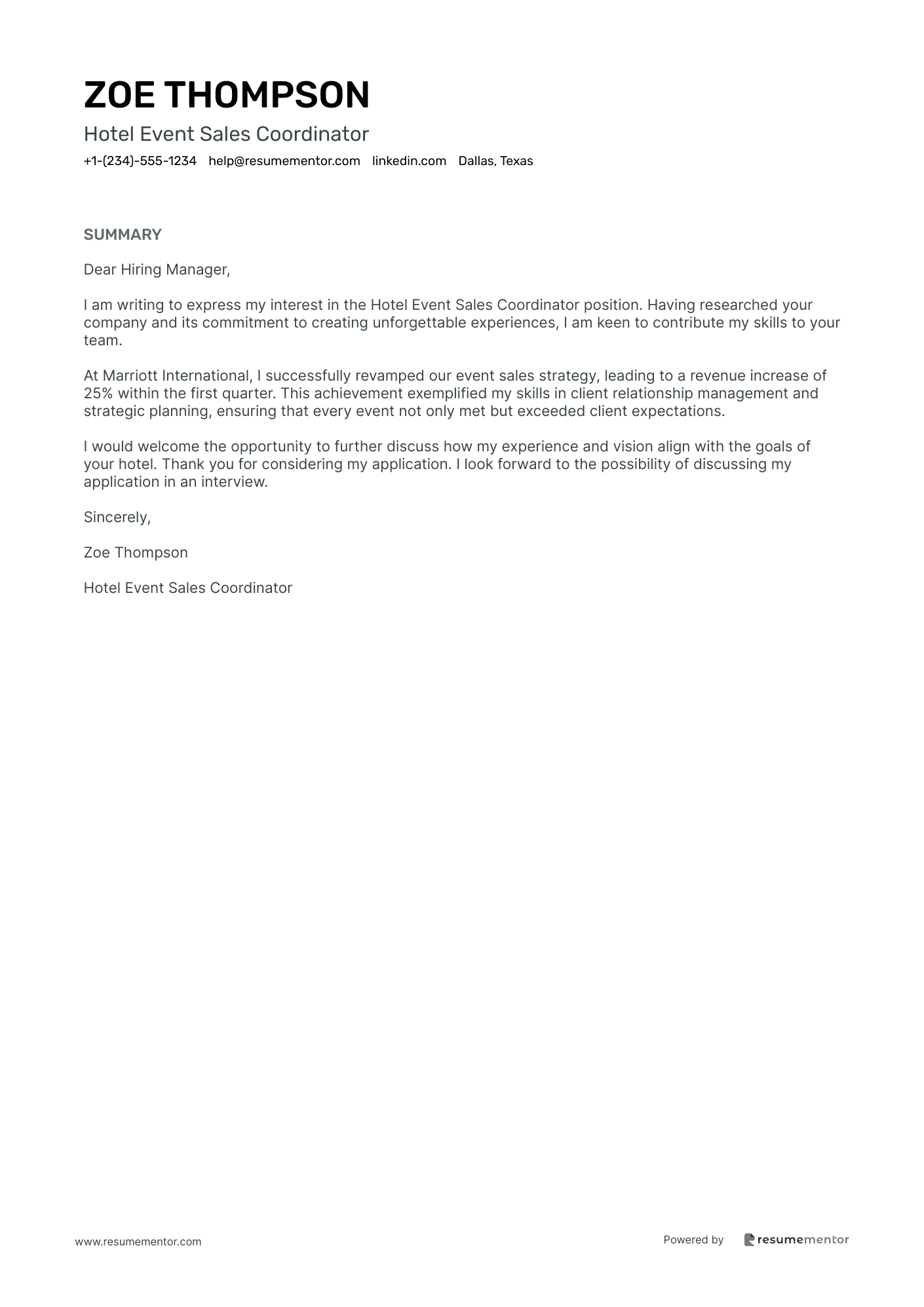Hotel Event Sales Coordinator