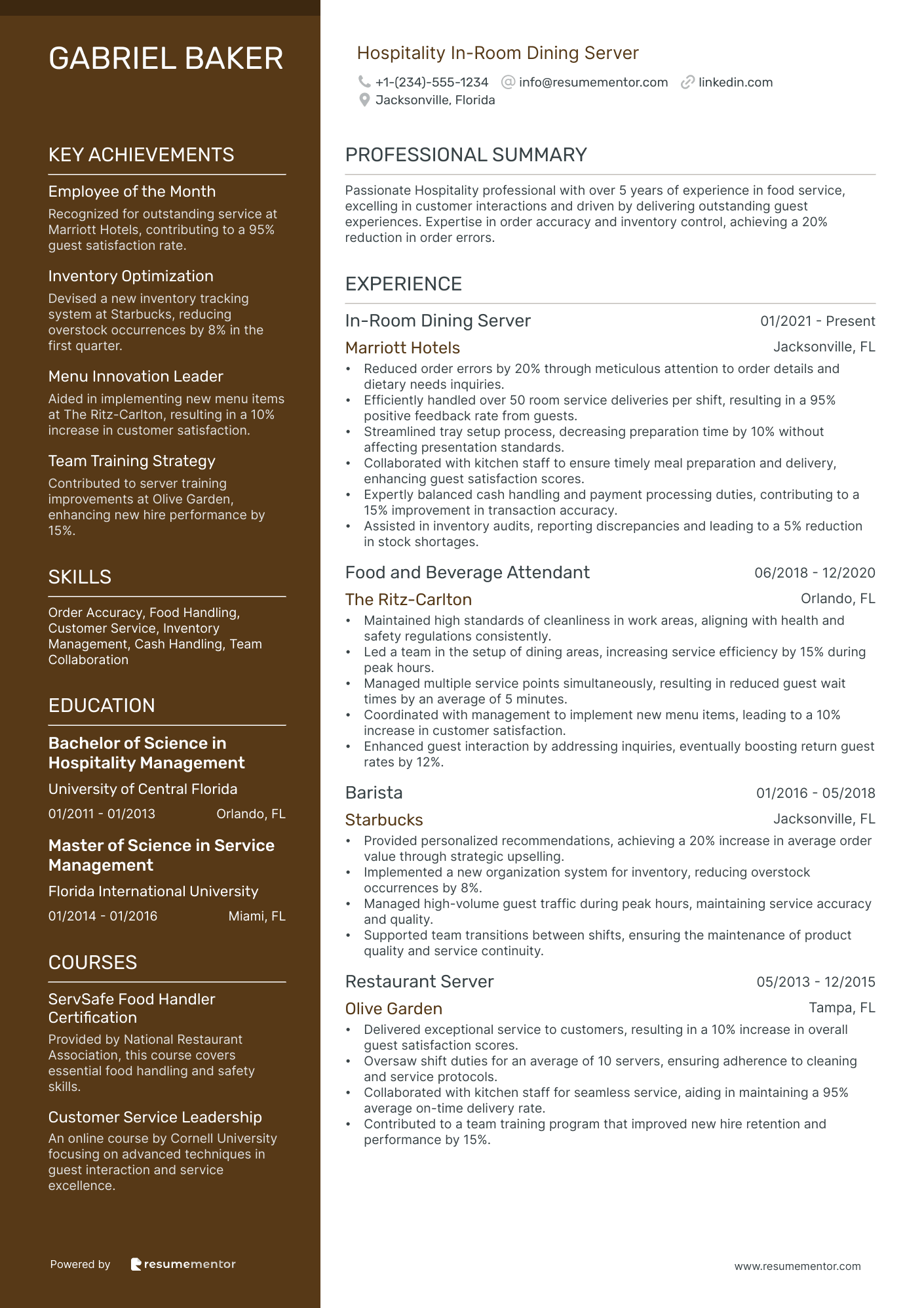 Hospitality In Room Dining Server