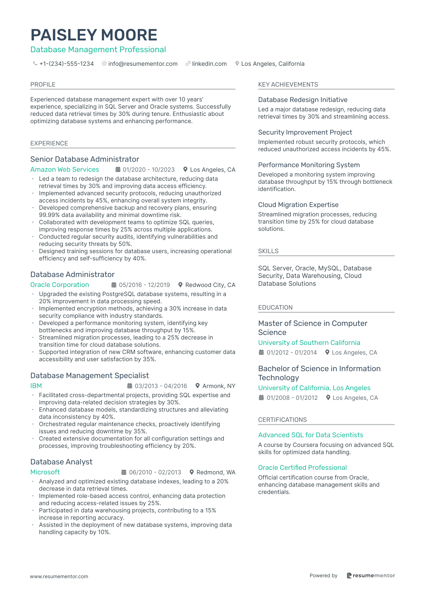 Database Management Professional