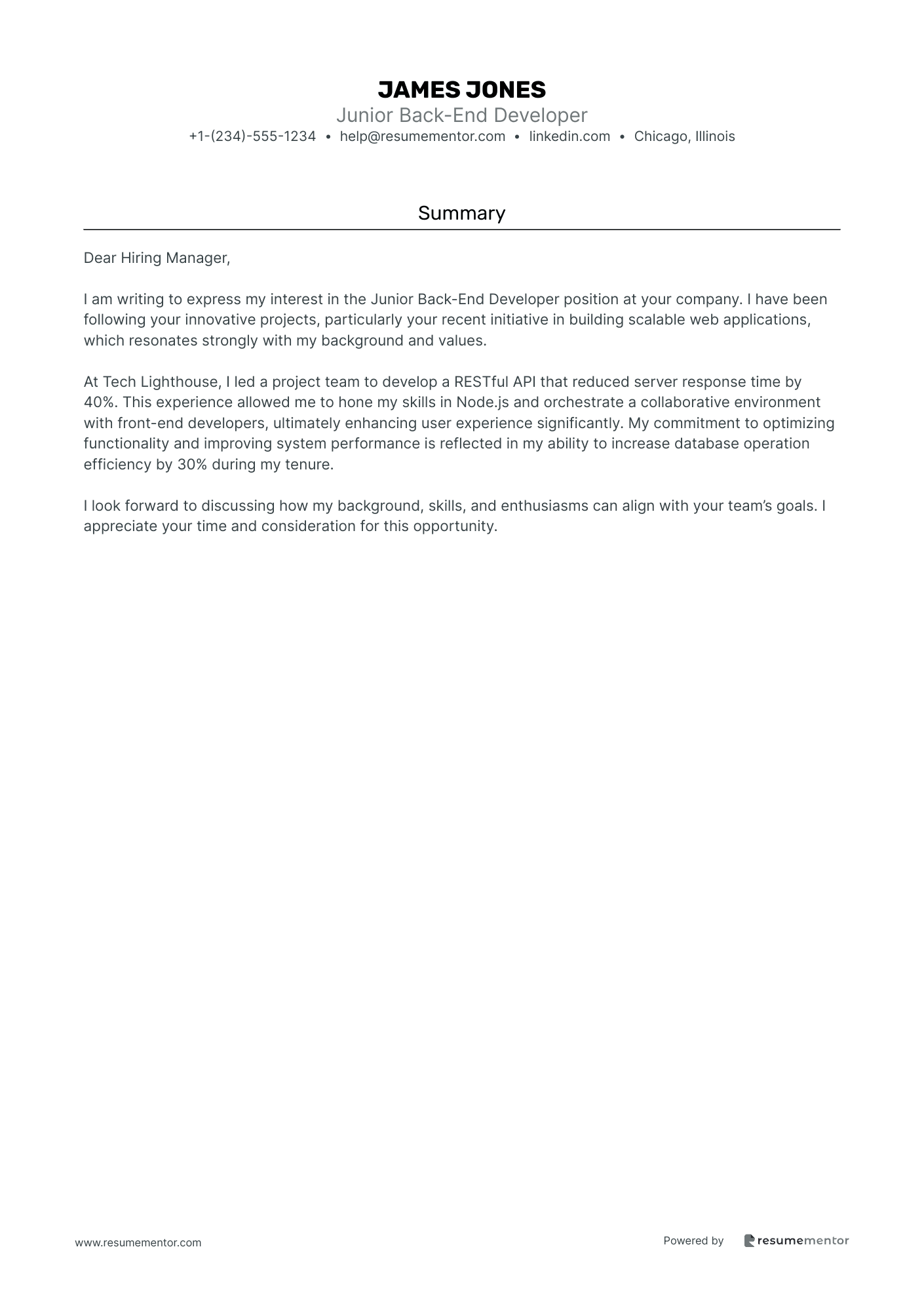 Junior Back End Developer