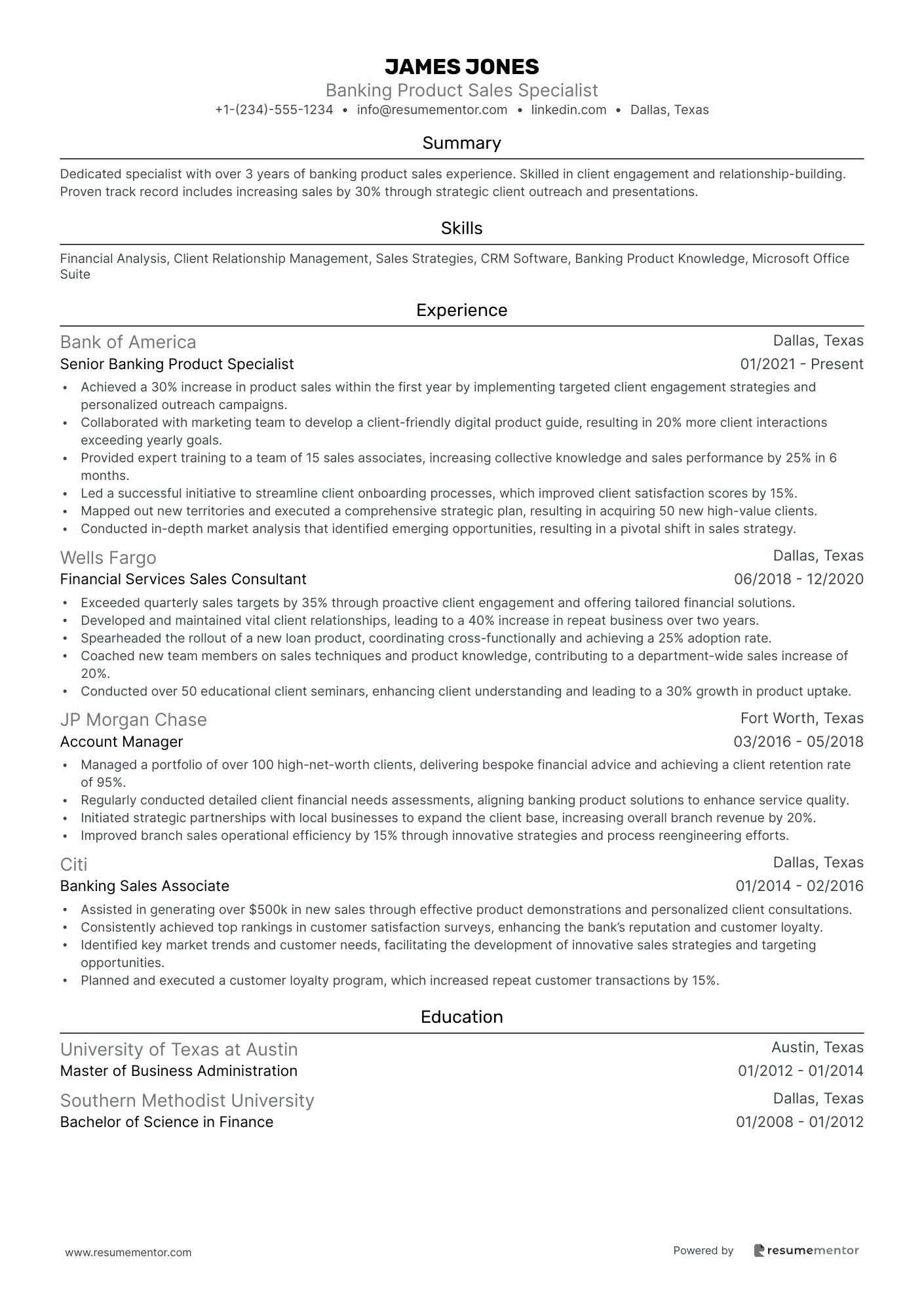 Banking Product Sales Specialist