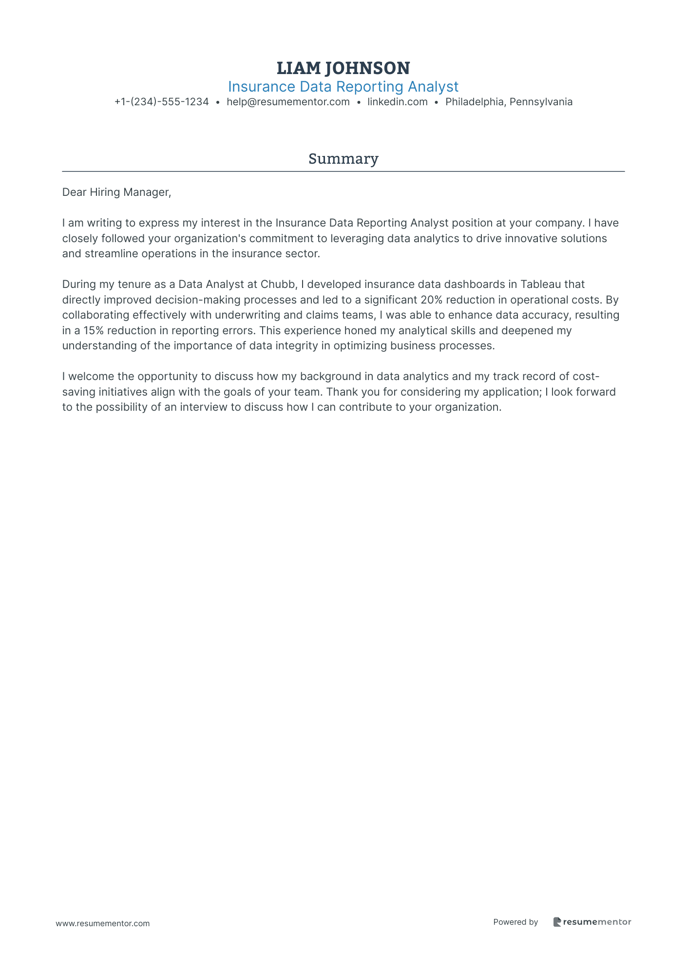 Insurance Data Reporting Analyst