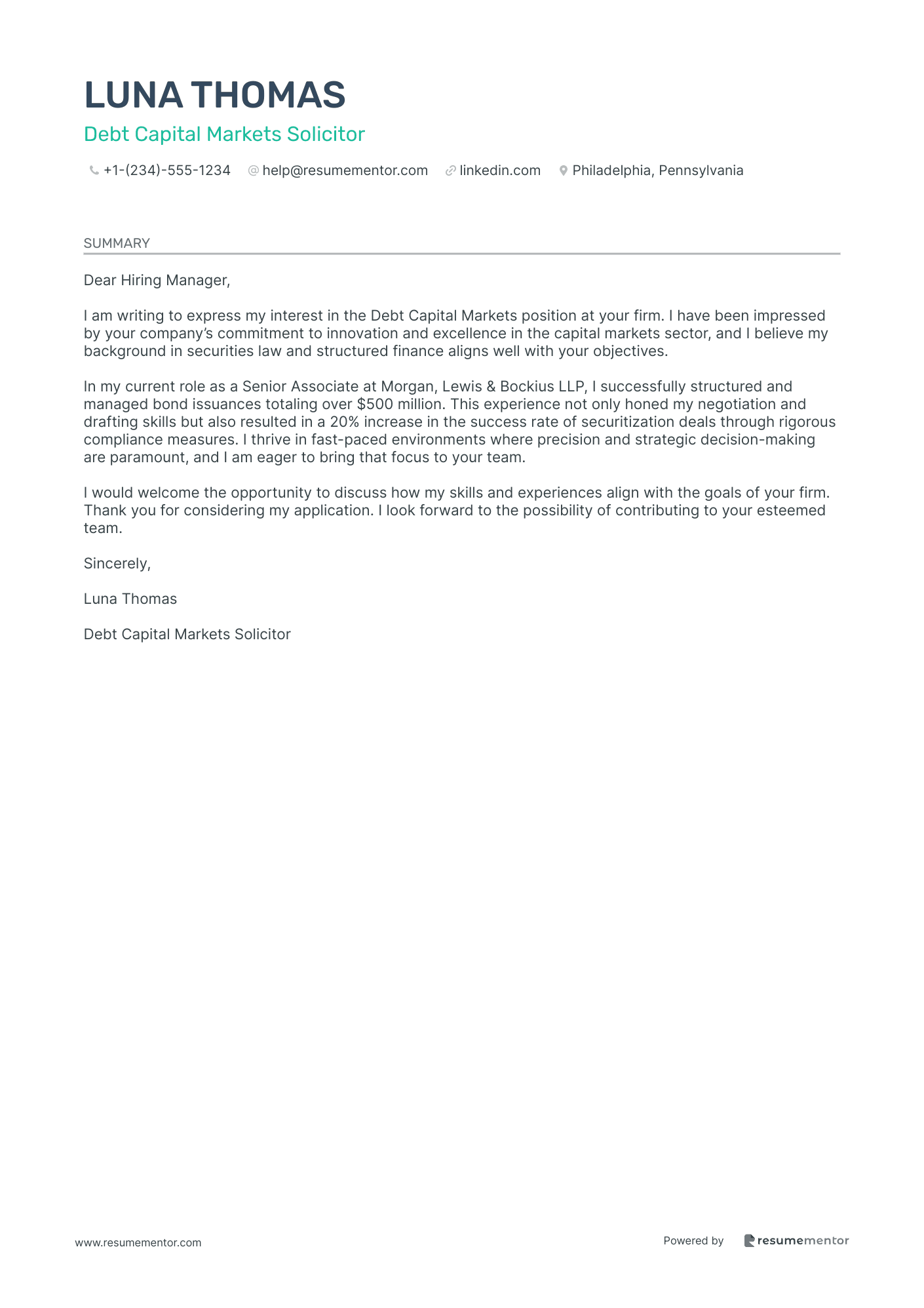 Debt Capital Markets Solicitor