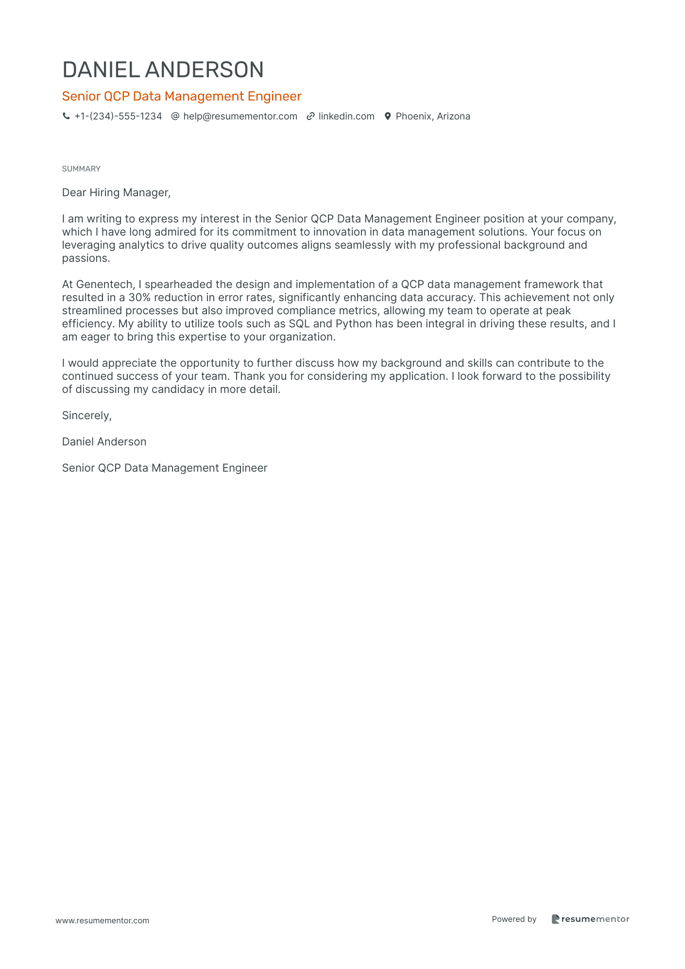 Senior QCP Data Management Engineer