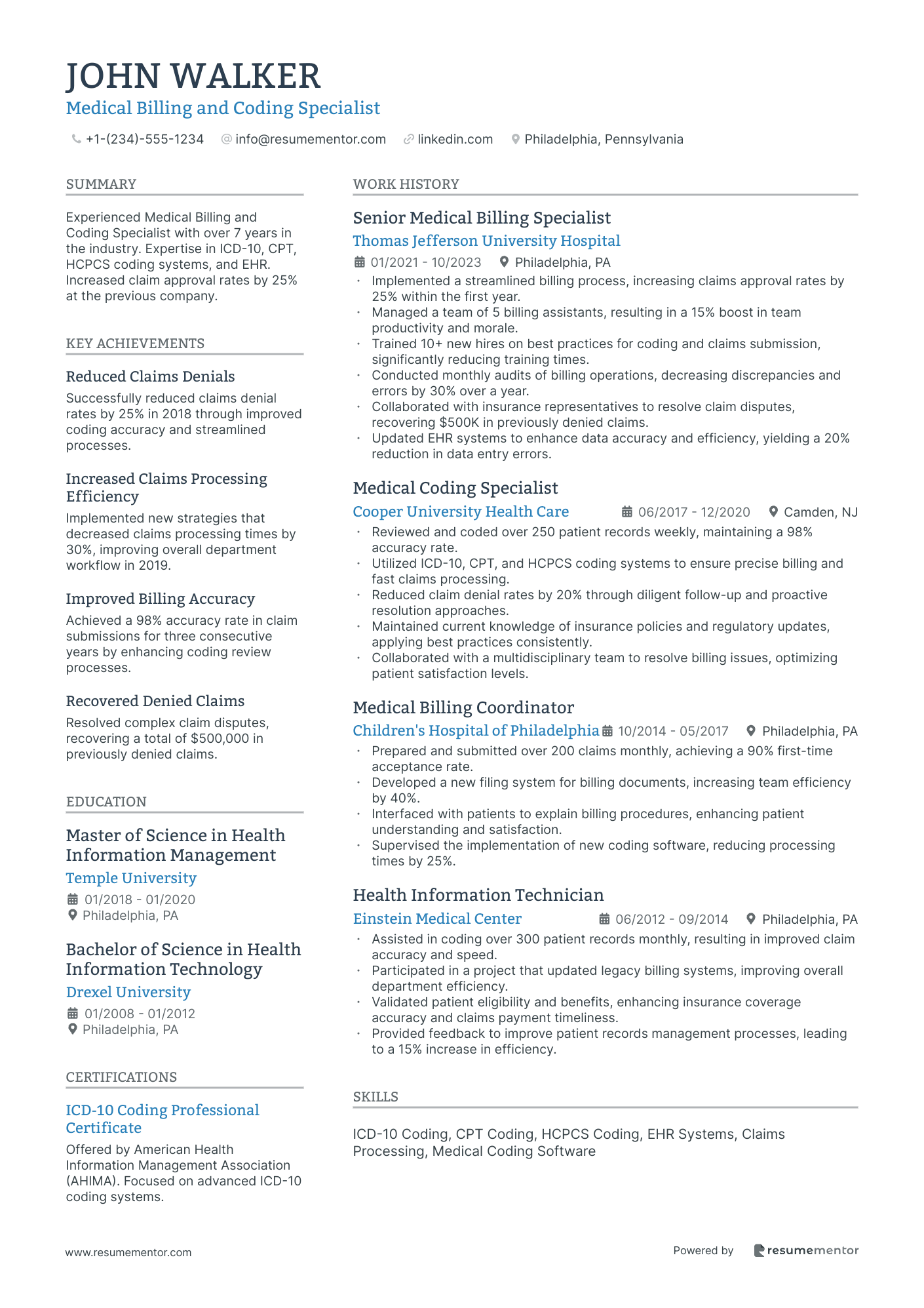 Medical Billing and Coding Specialist