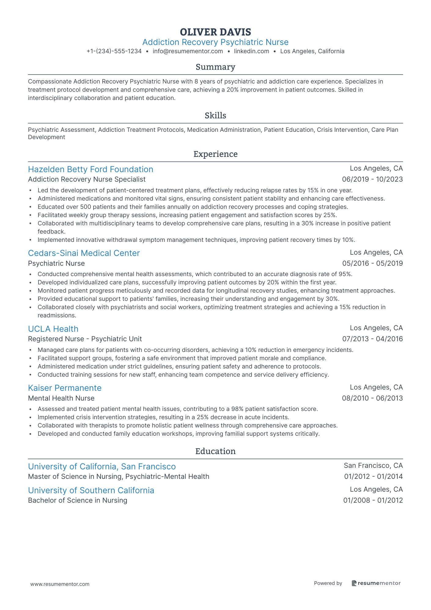 Addiction Recovery Psychiatric Nurse