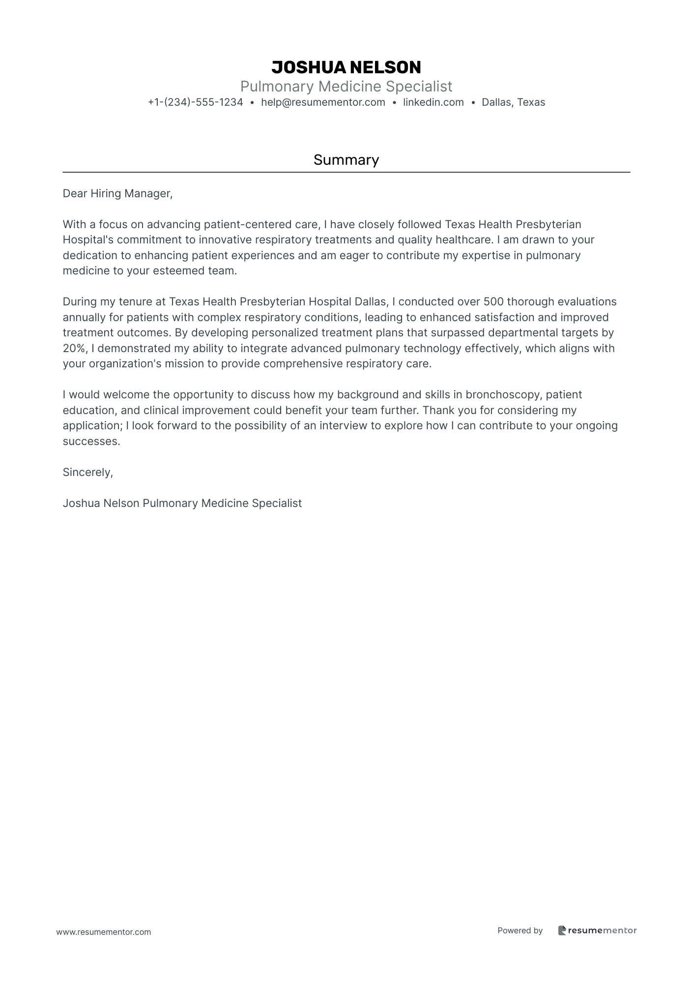 Pulmonary Medicine Specialist