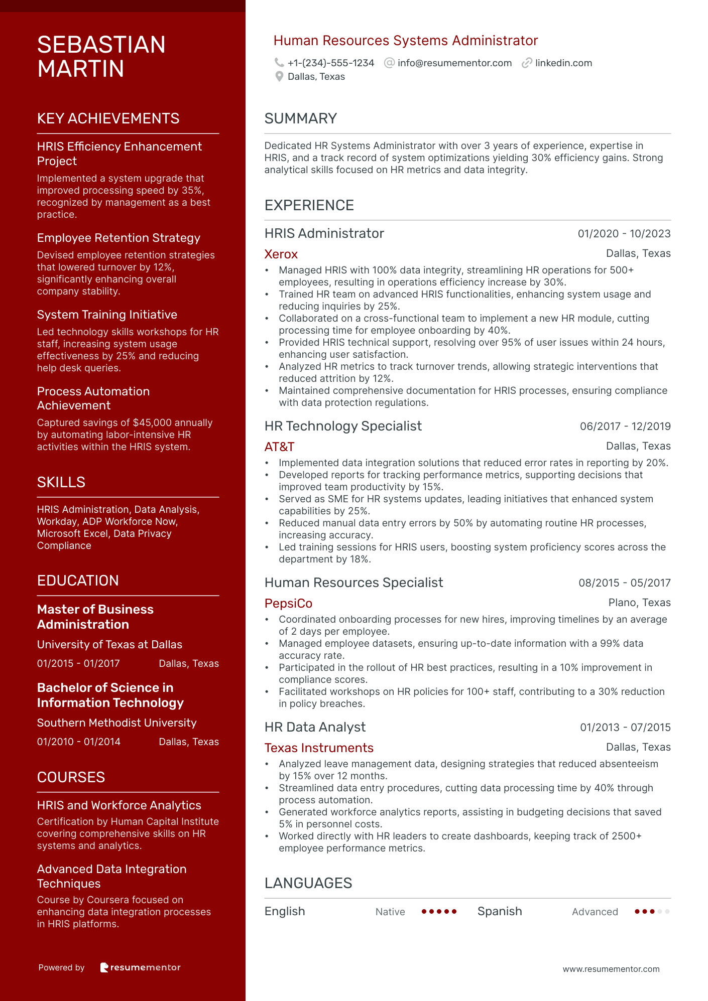 Human Resources Systems Administrator