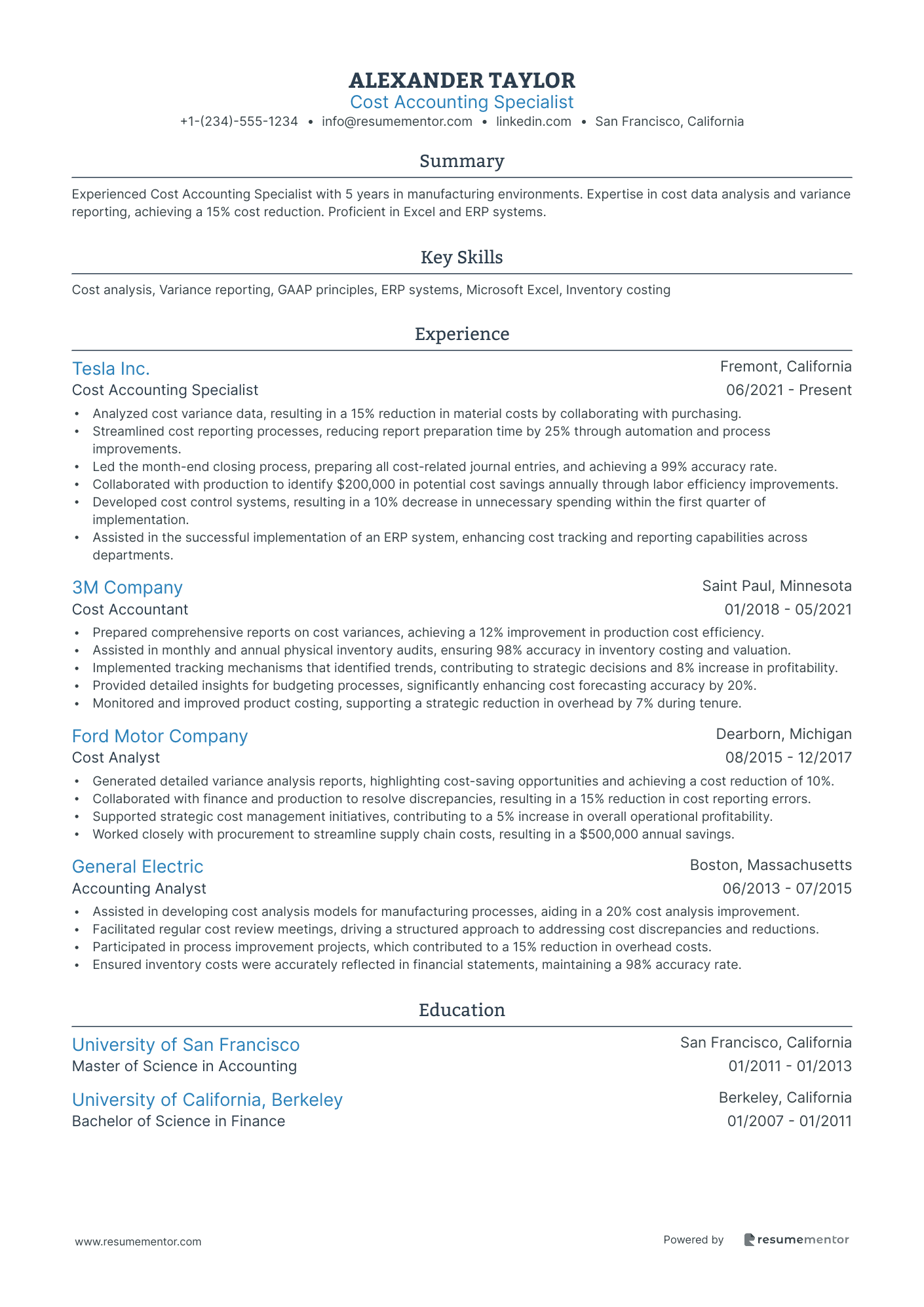 Cost Accounting Specialist