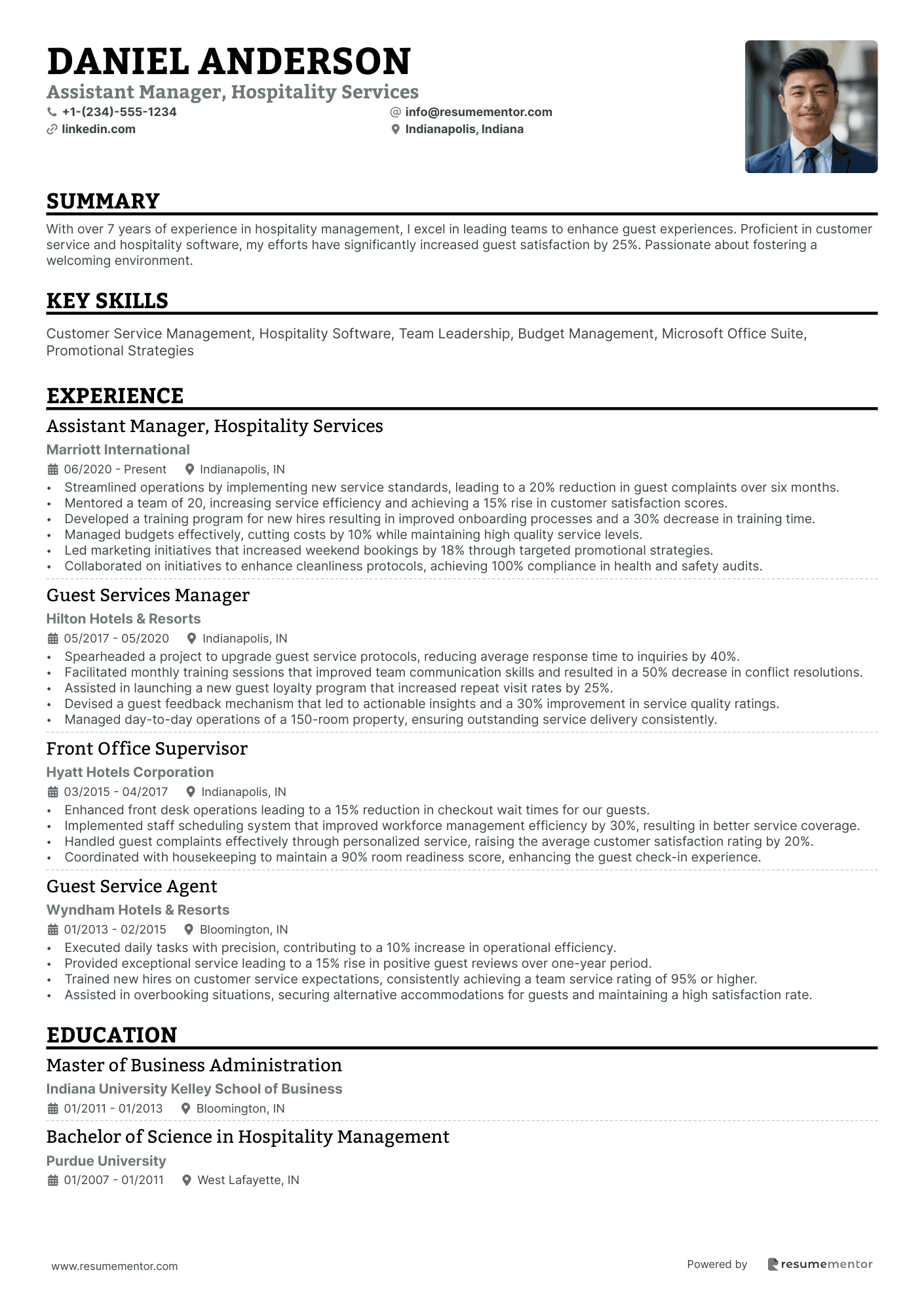 Assistant Manager, Hospitality Services
