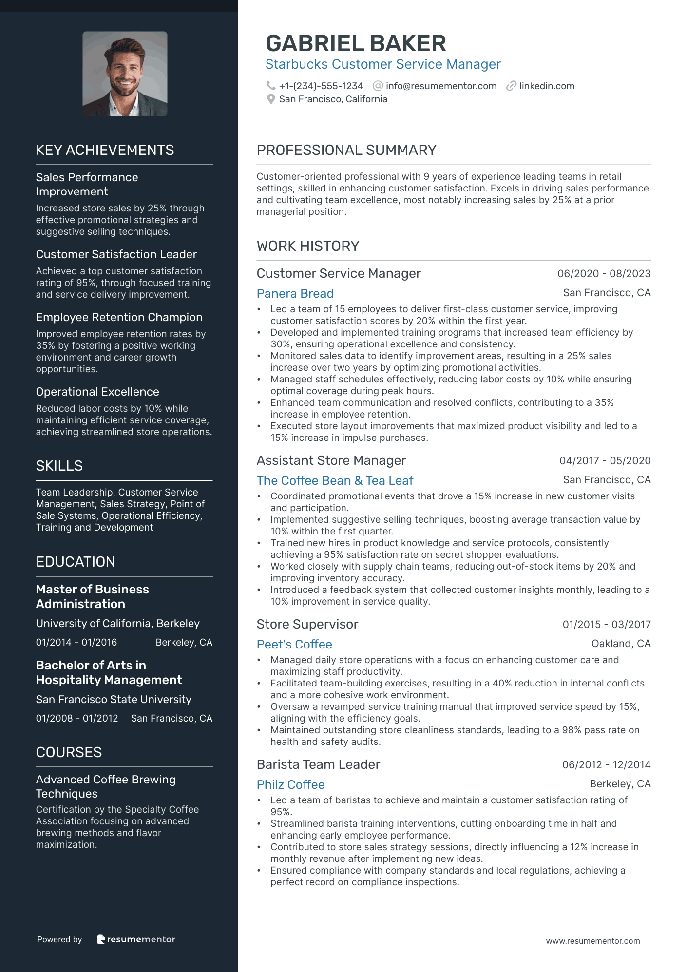 Starbucks Customer Service Manager