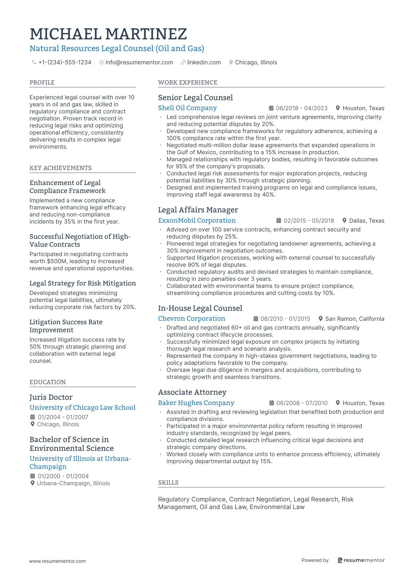 Natural Resources Legal Counsel (Oil and Gas)