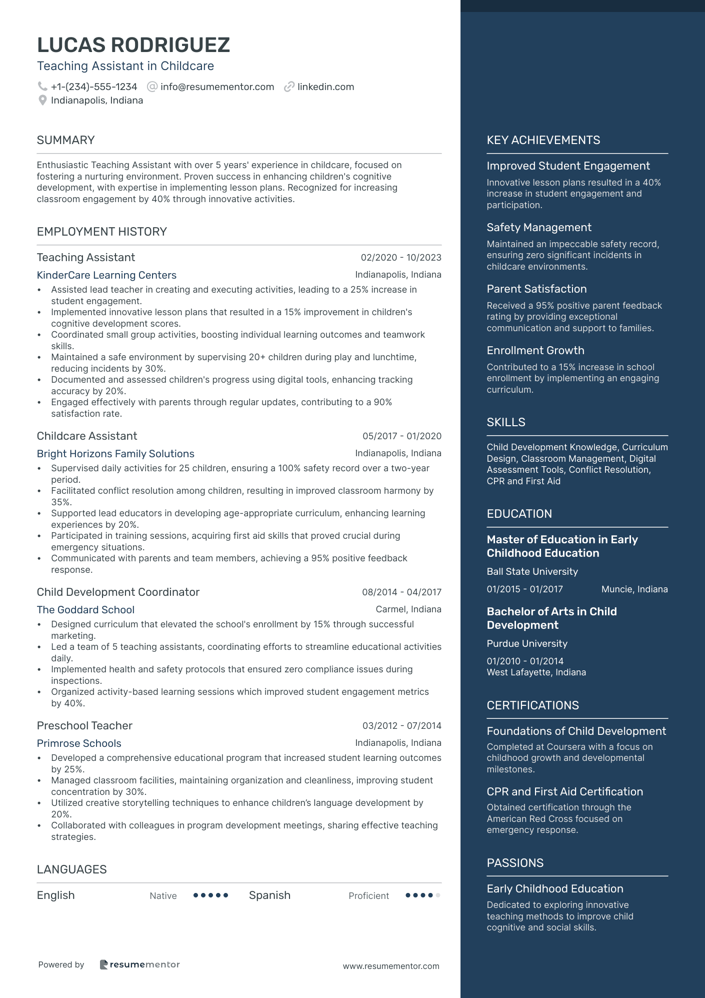 Teaching Assistant in Childcare