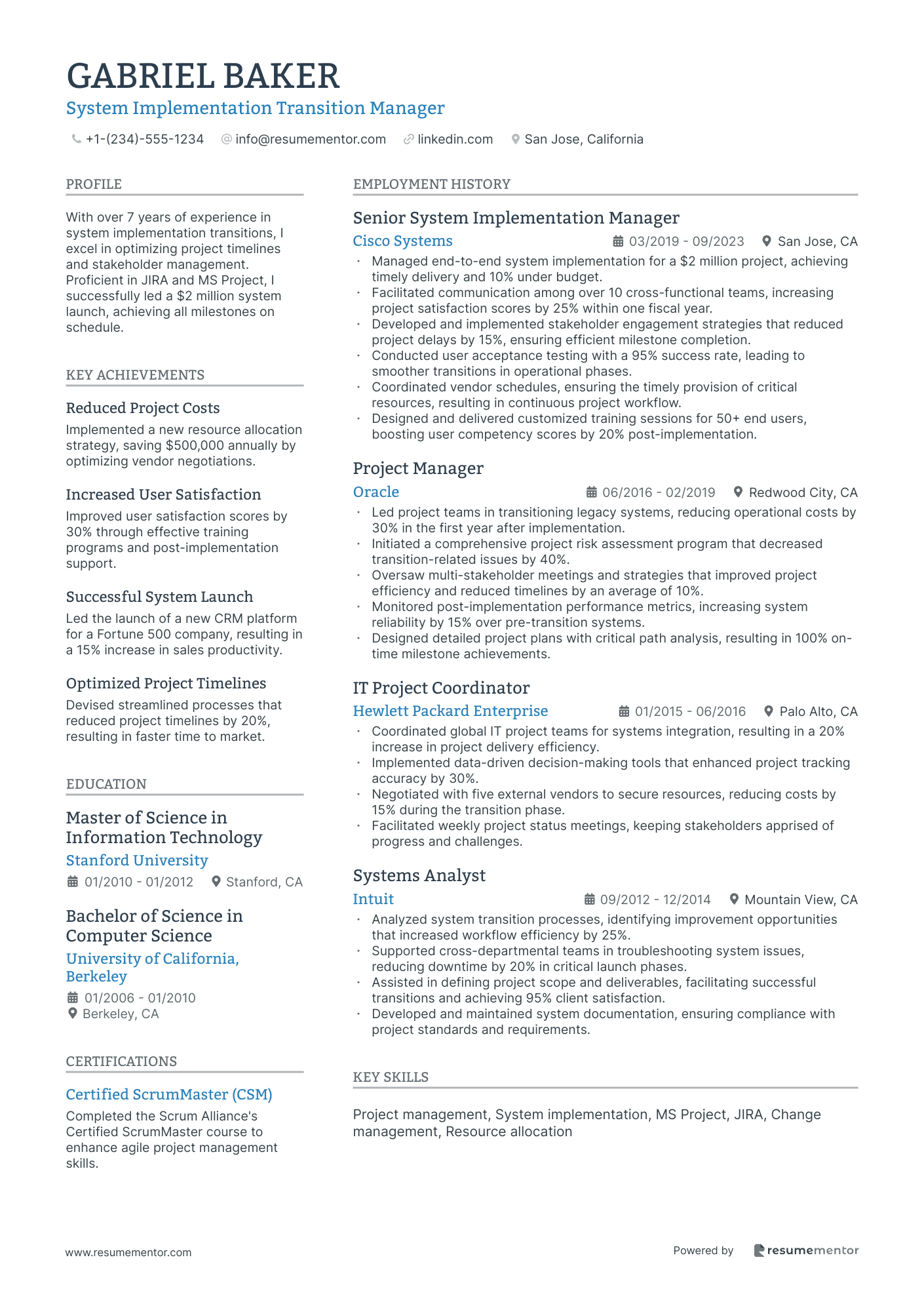 System Implementation Transition Manager