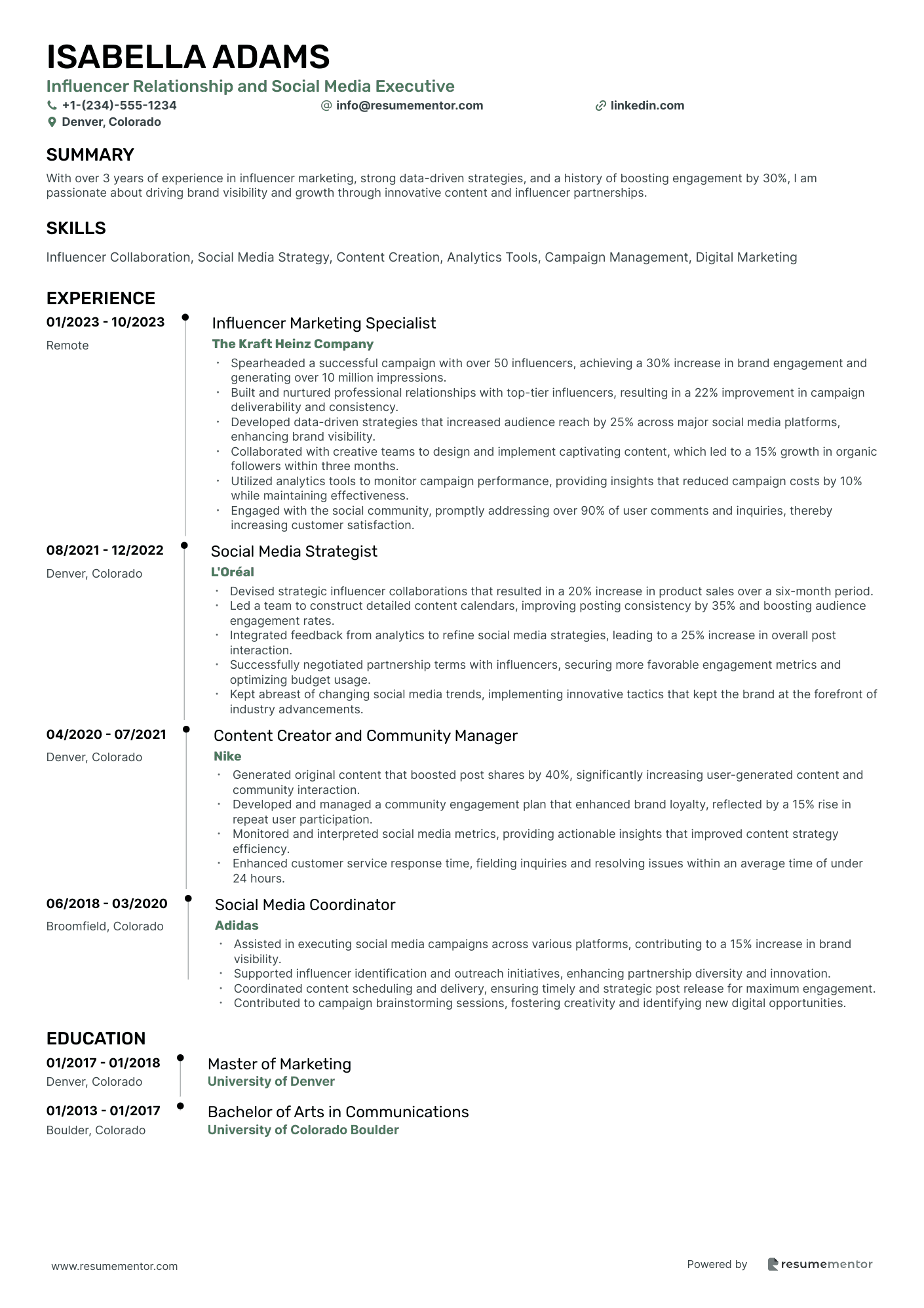 Influencer Relationship and Social Media Executive