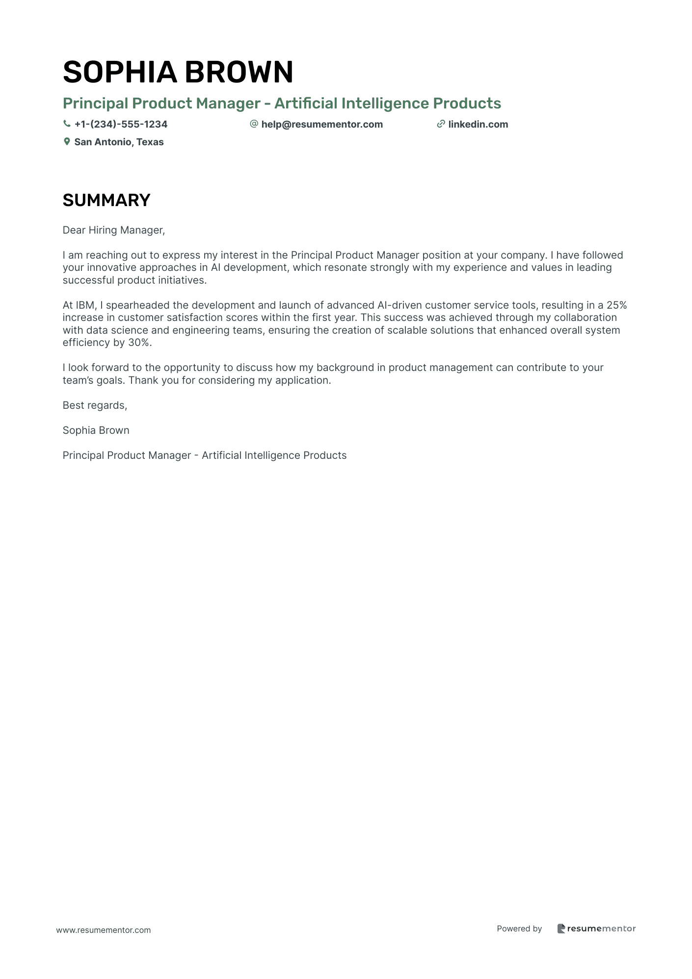Principal Product Manager   Artificial Intelligence Products