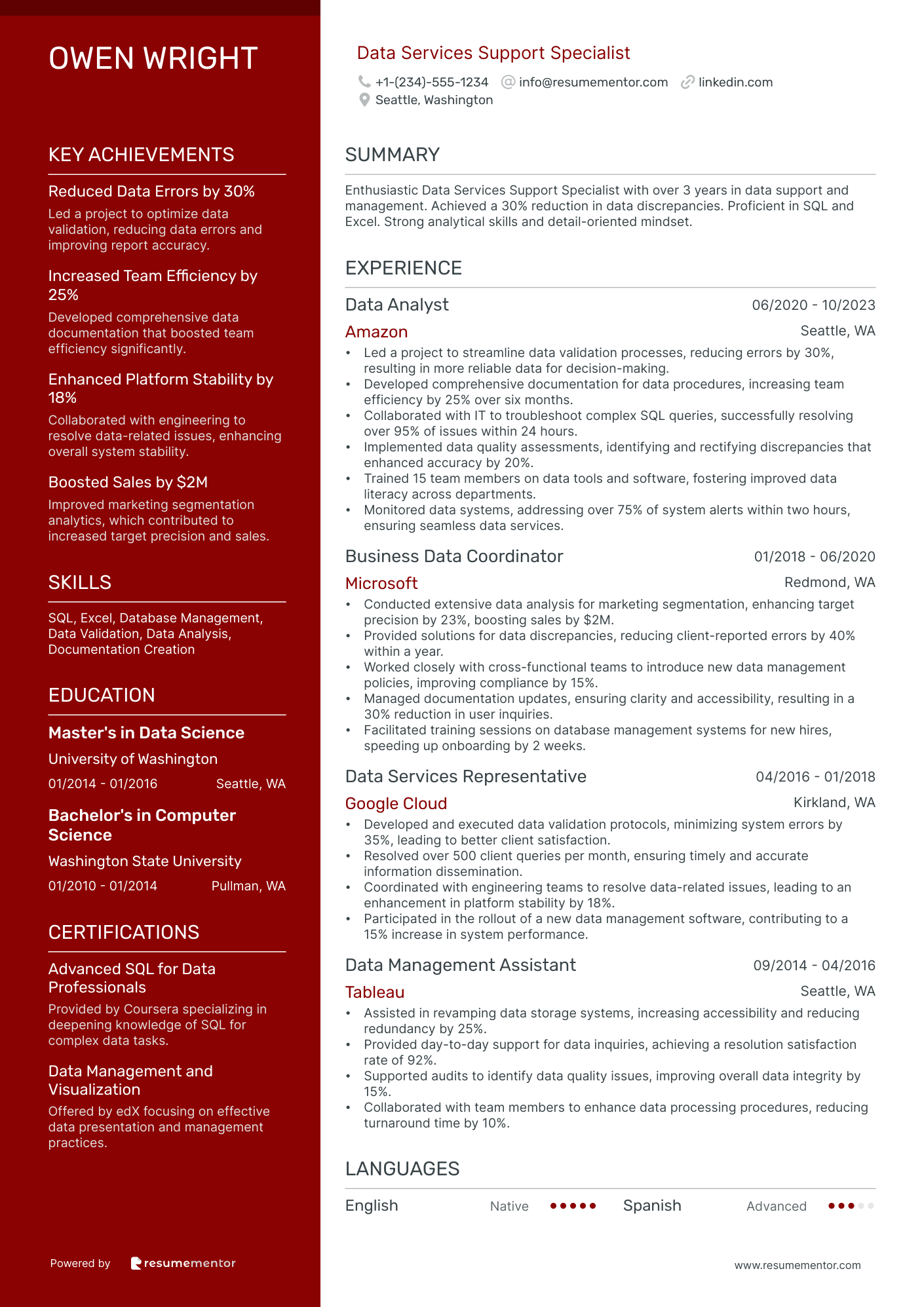 Data Services Support Specialist