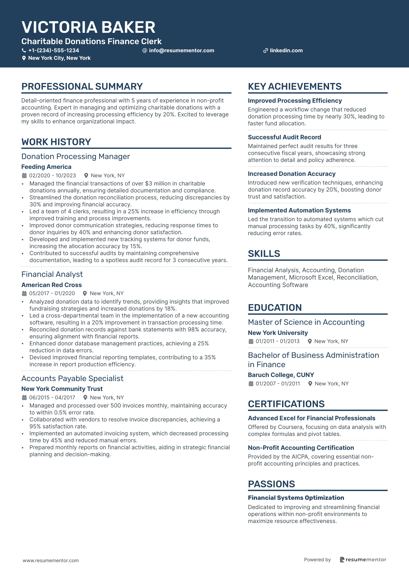 Charitable Donations Finance Clerk