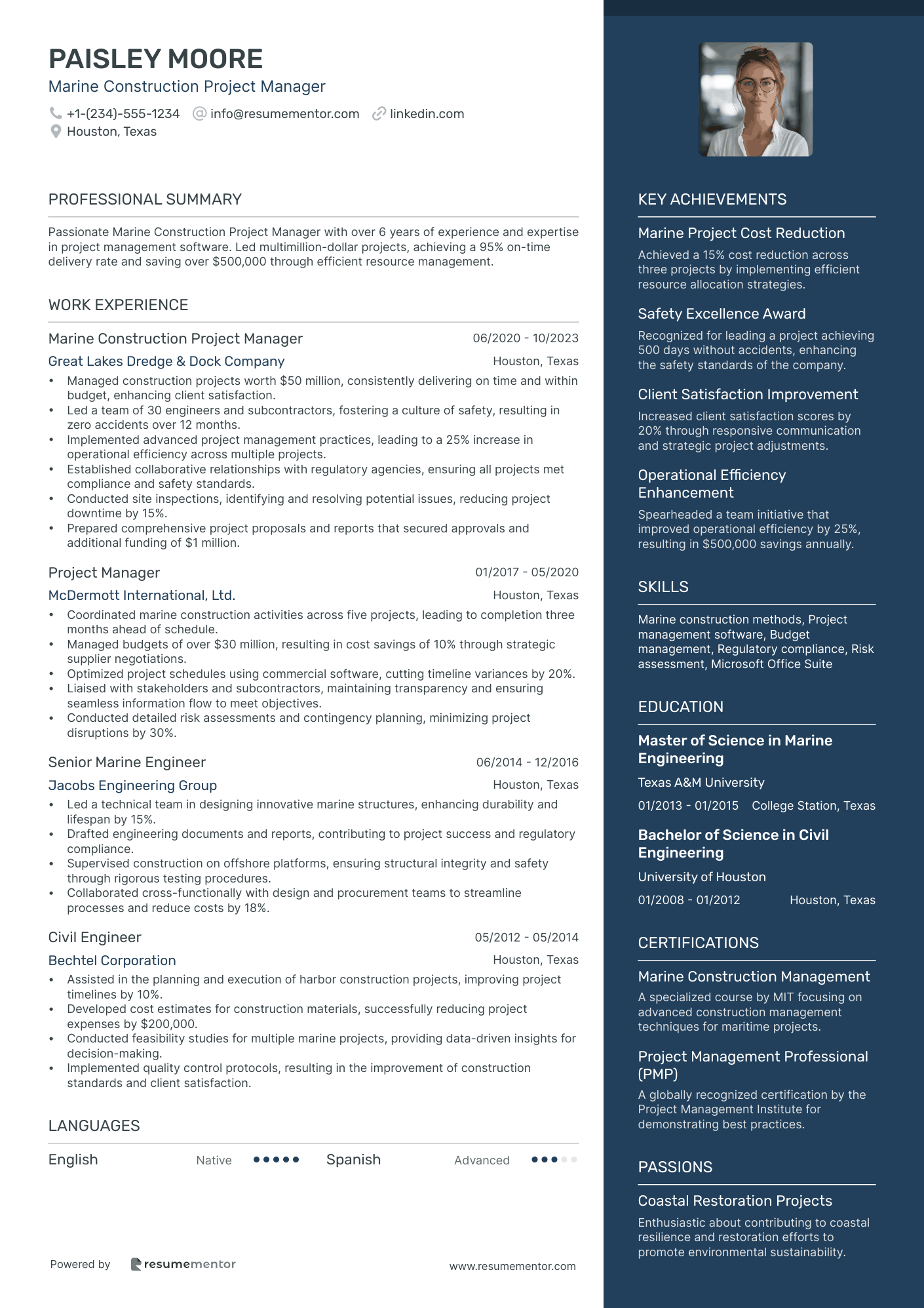 Marine Construction Project Manager