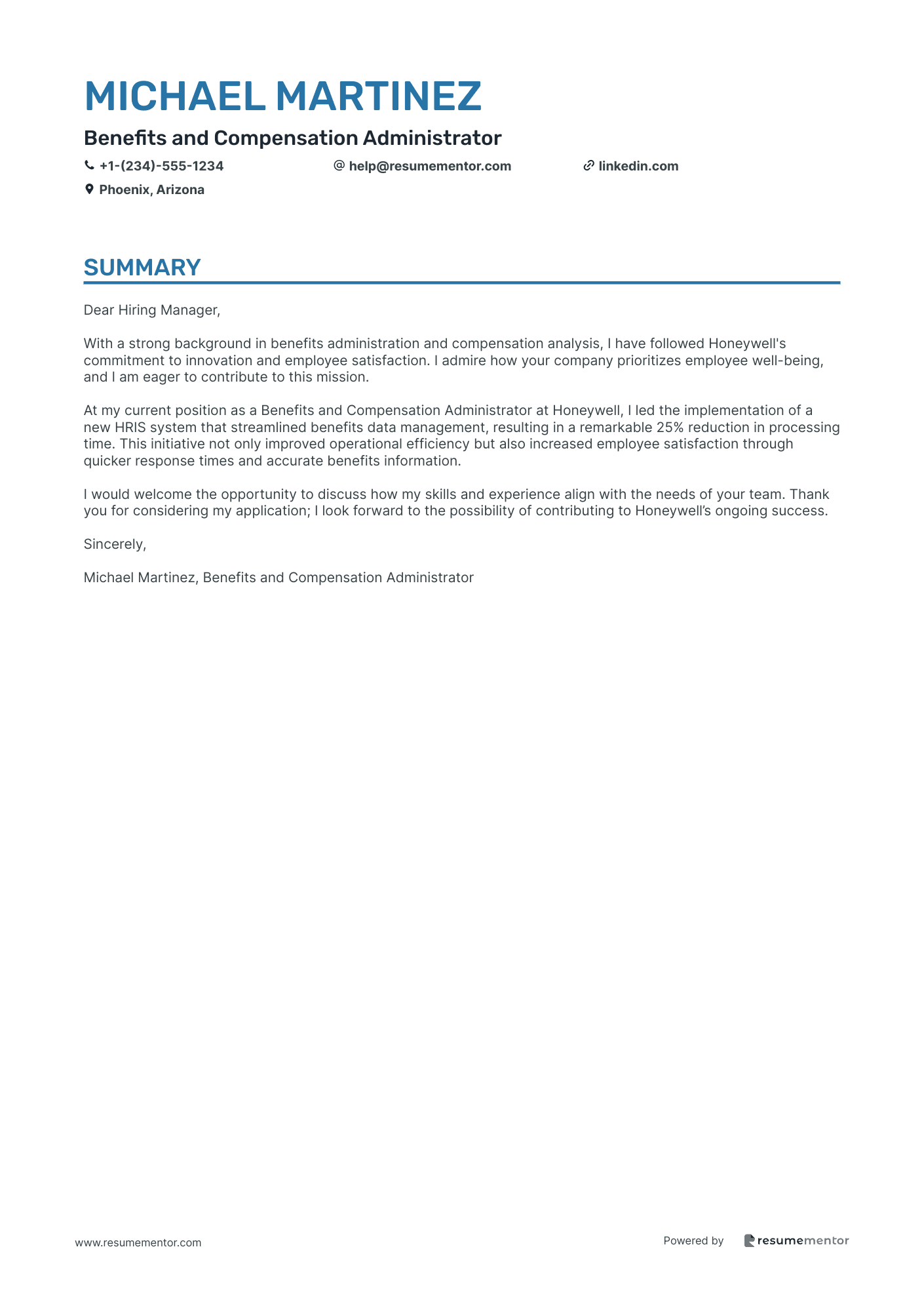 Benefits and Compensation Administrator