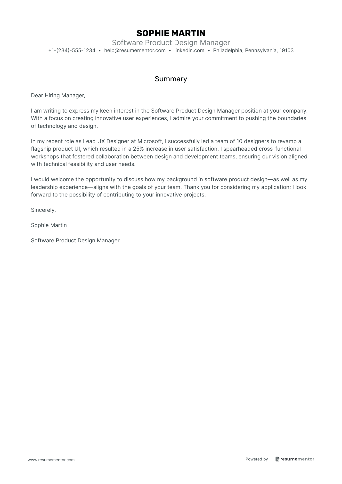 Software Product Design Manager