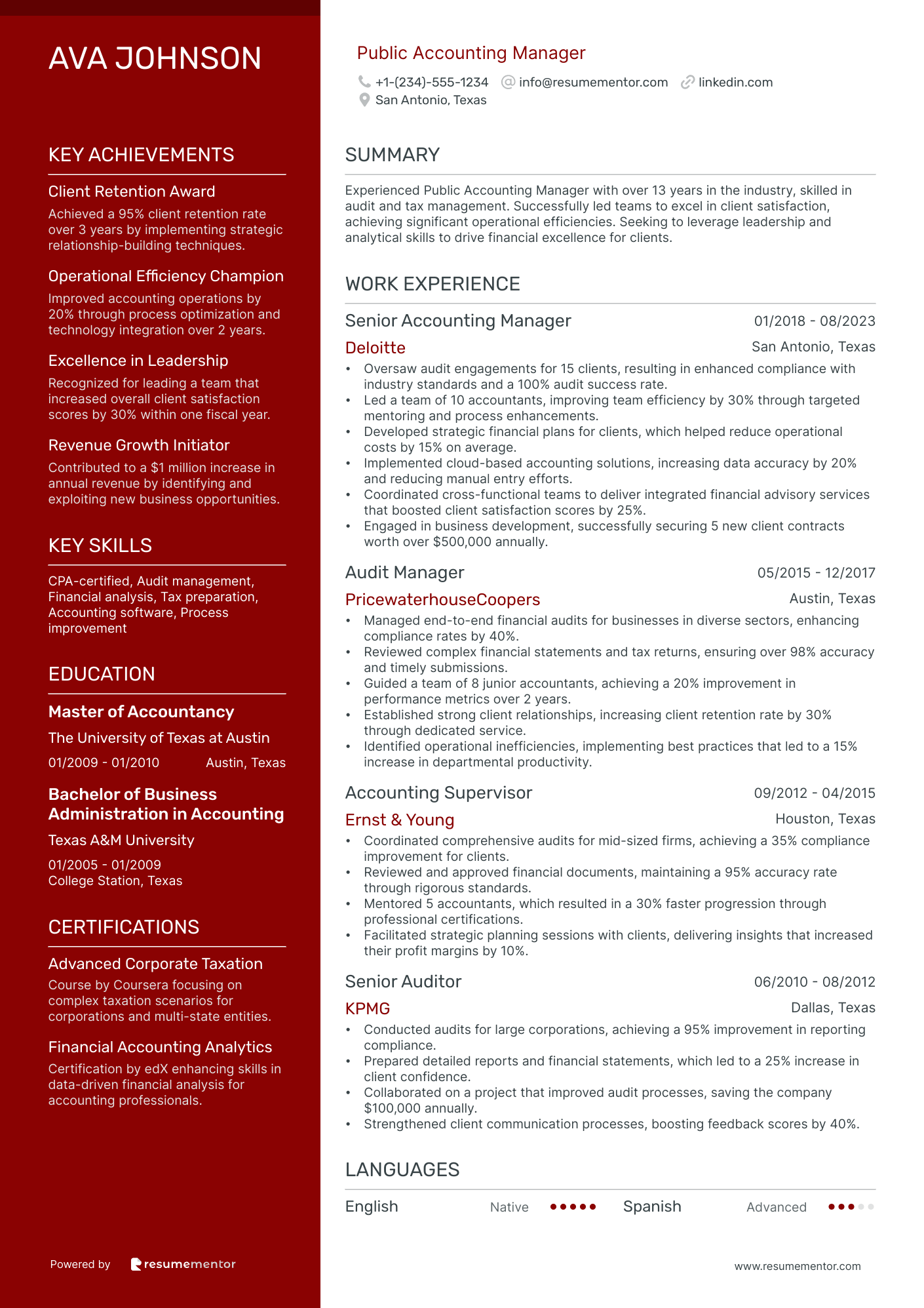Public Accounting Manager