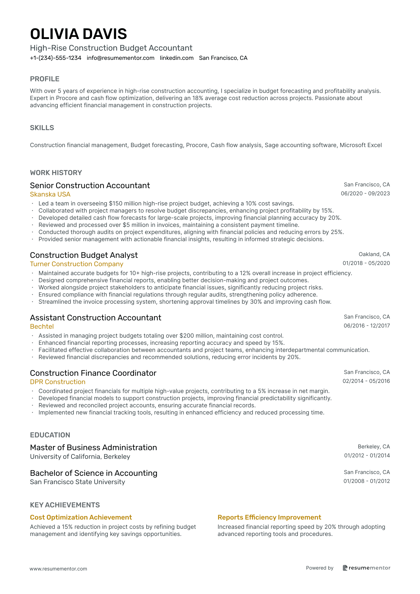 High Rise Construction Budget Accountant
