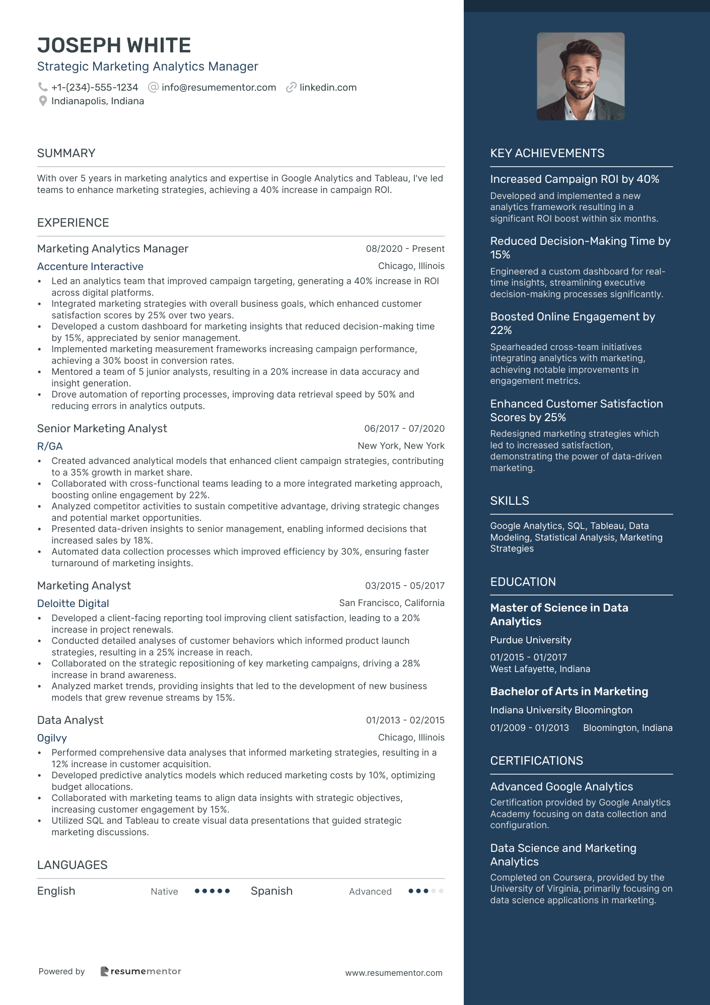 Strategic Marketing Analytics Manager