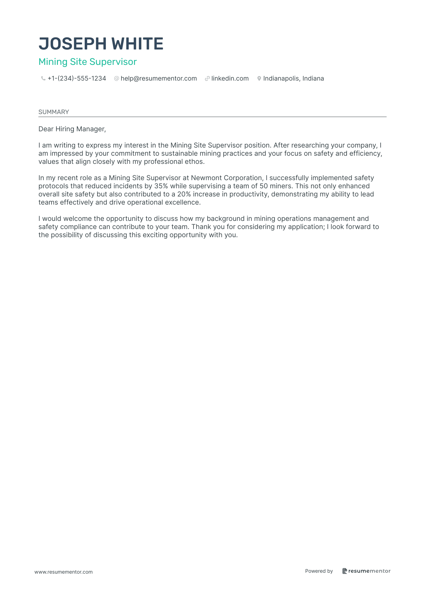 Mining Site Supervisor