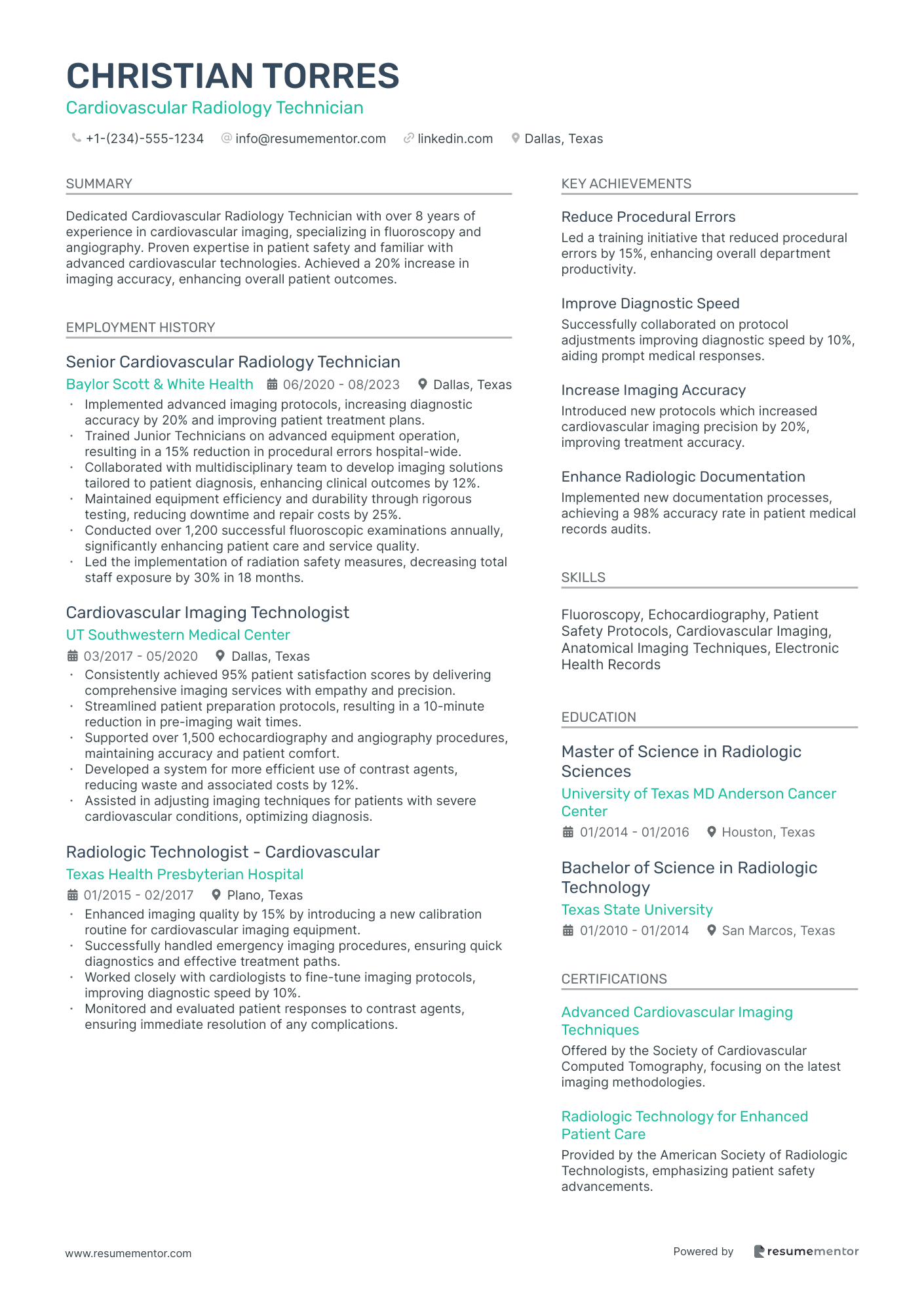Cardiovascular Radiology Technician