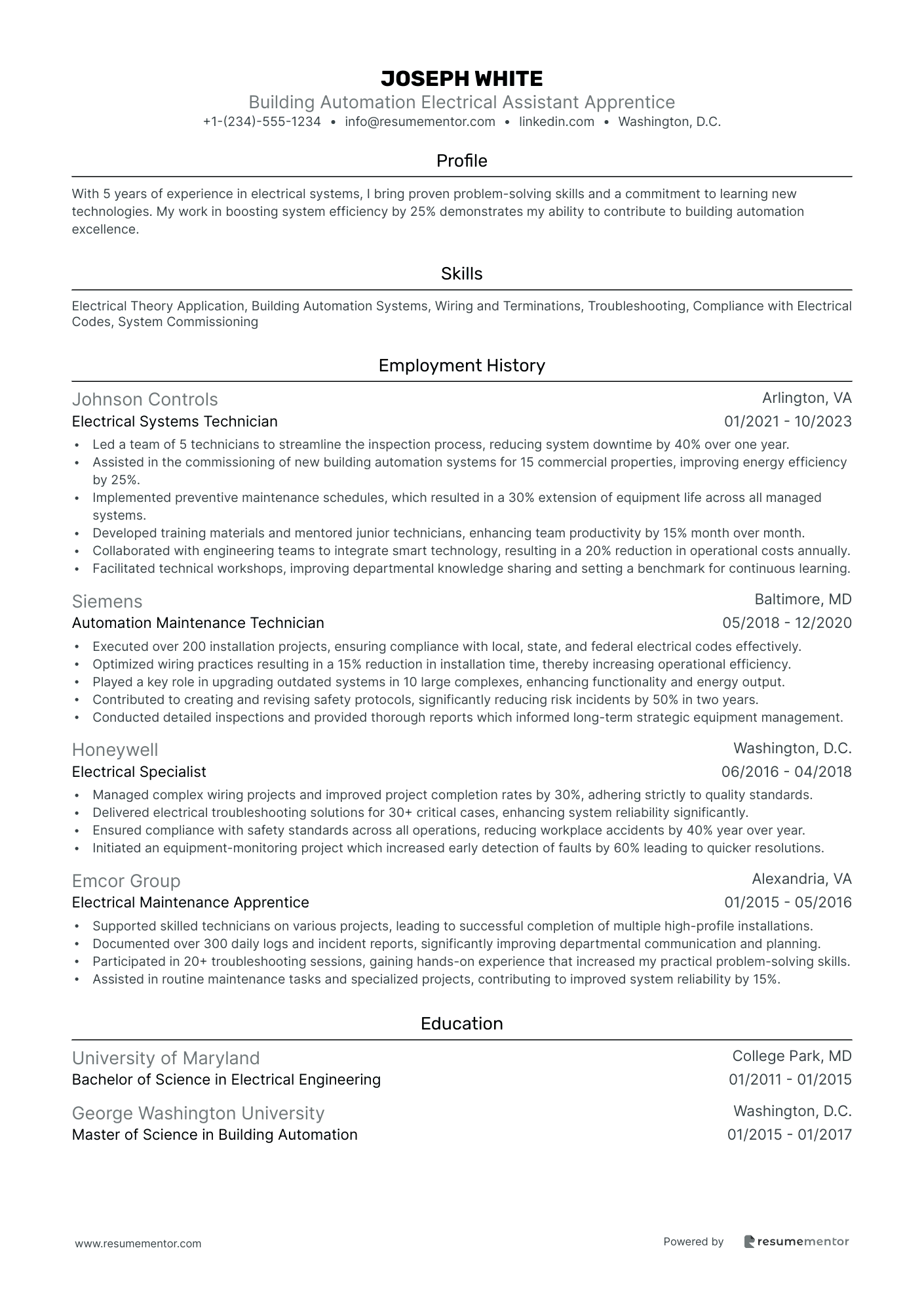 Building Automation Electrical Assistant Apprentice