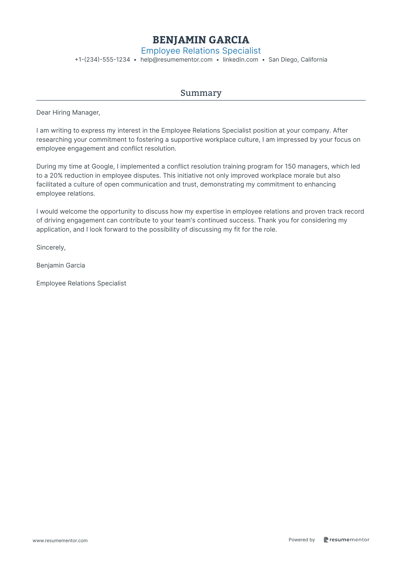 Employee Relations Specialist