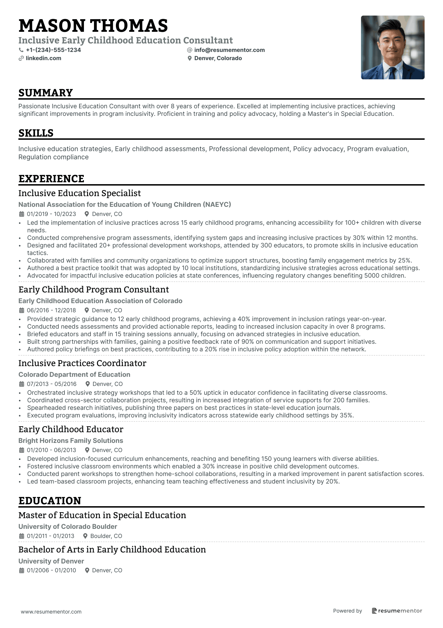 Inclusive Early Childhood Education Consultant