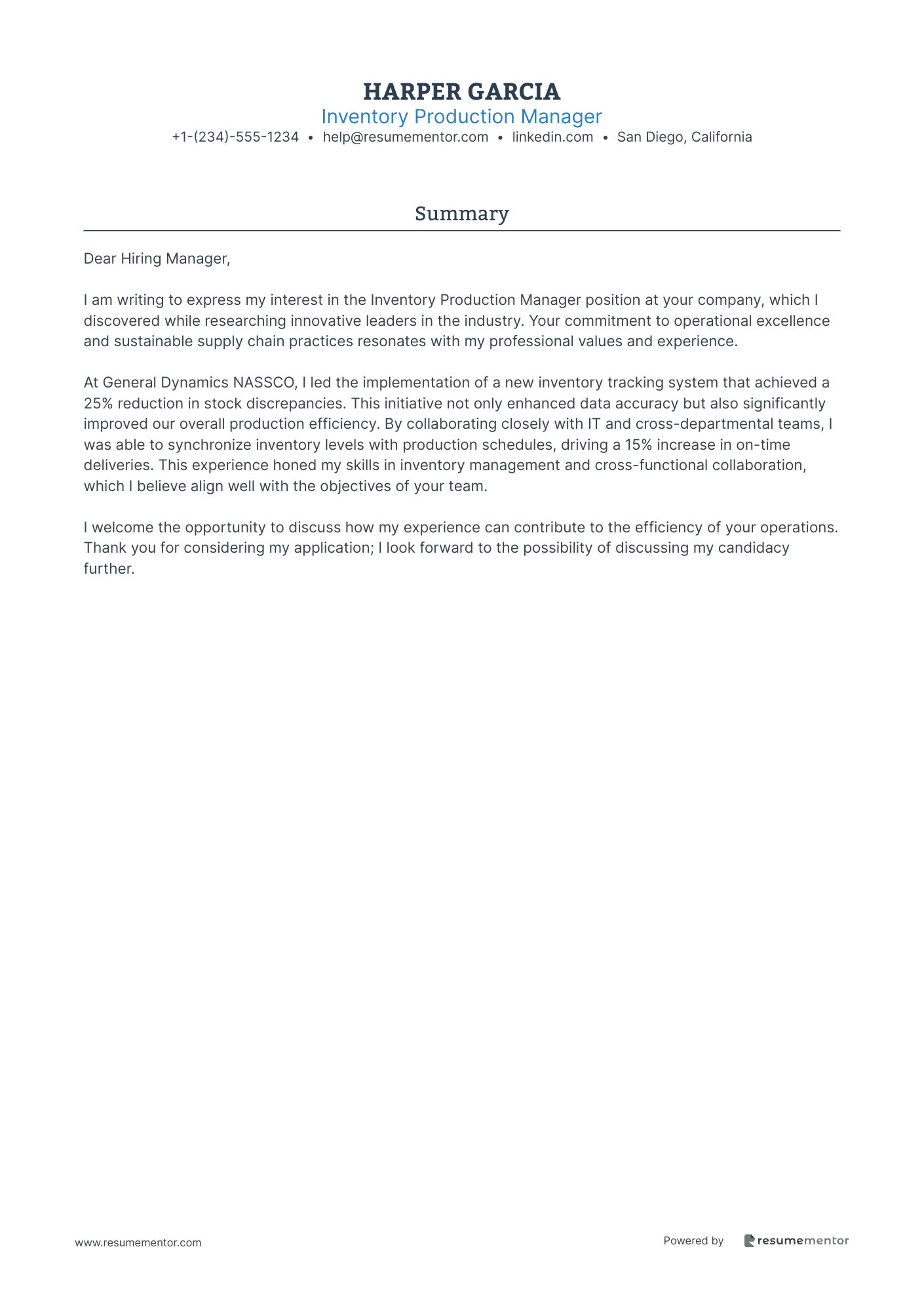 Inventory Production Manager
