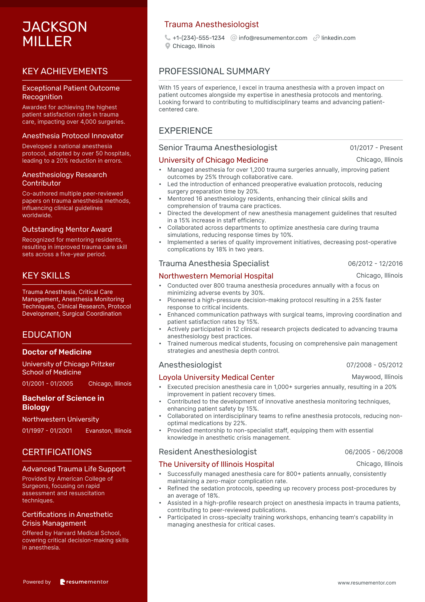 Trauma Anesthesiologist
