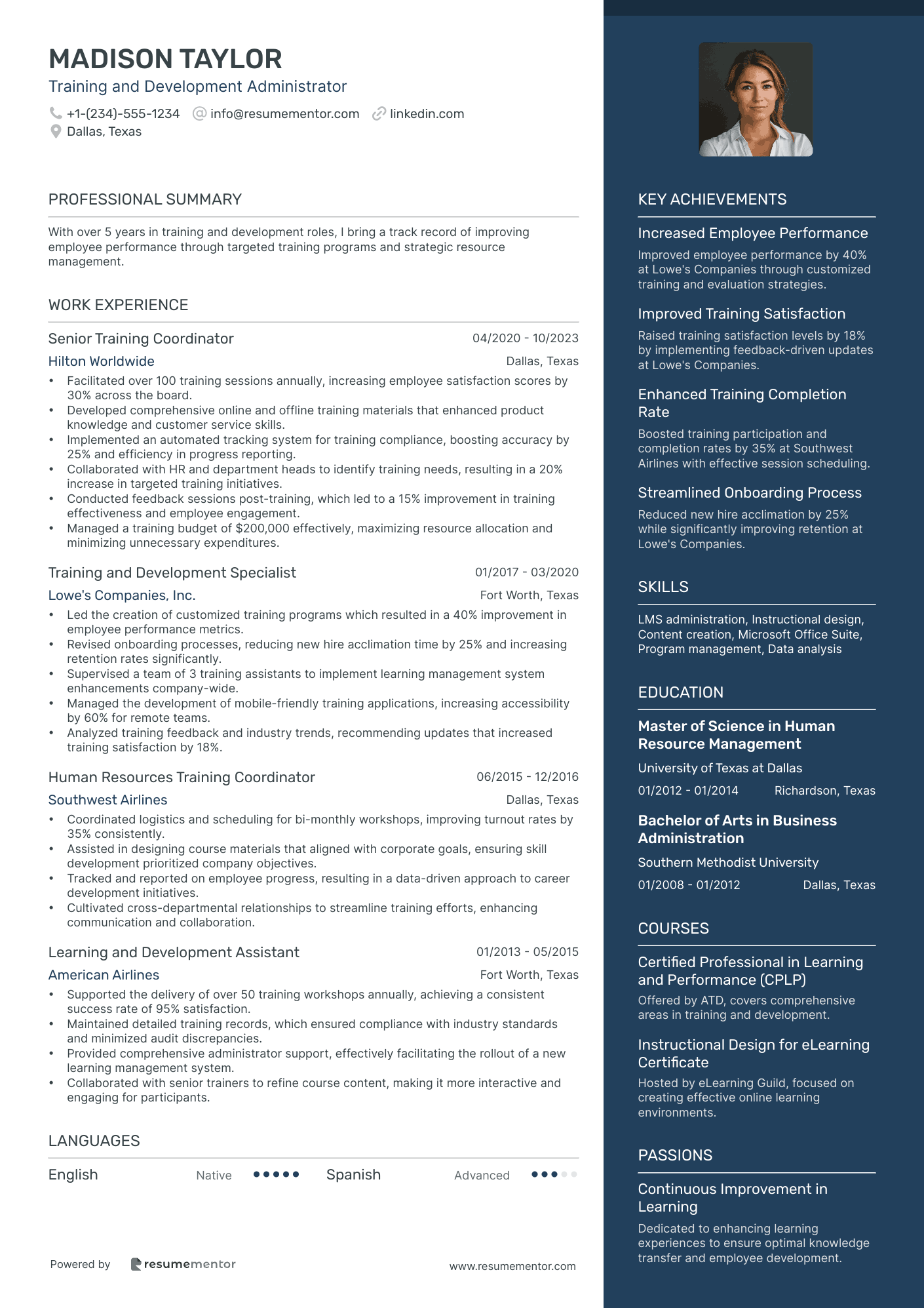 Training and Development Administrator