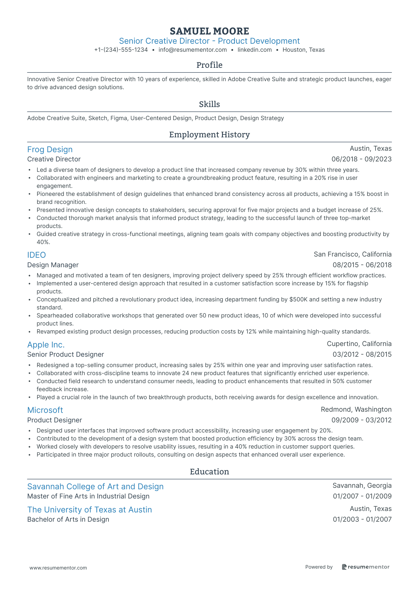 Senior Creative Director   Product Development