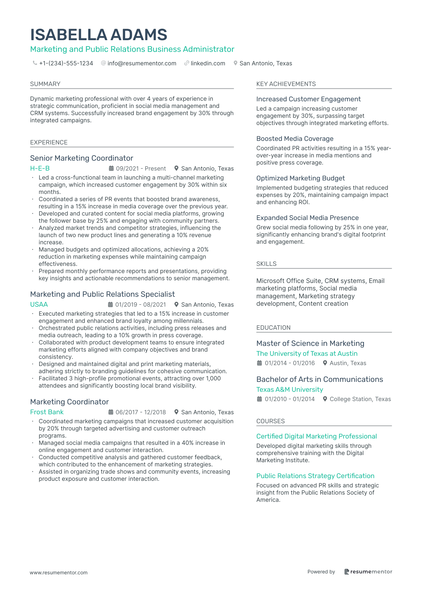 Marketing and Public Relations Business Administrator