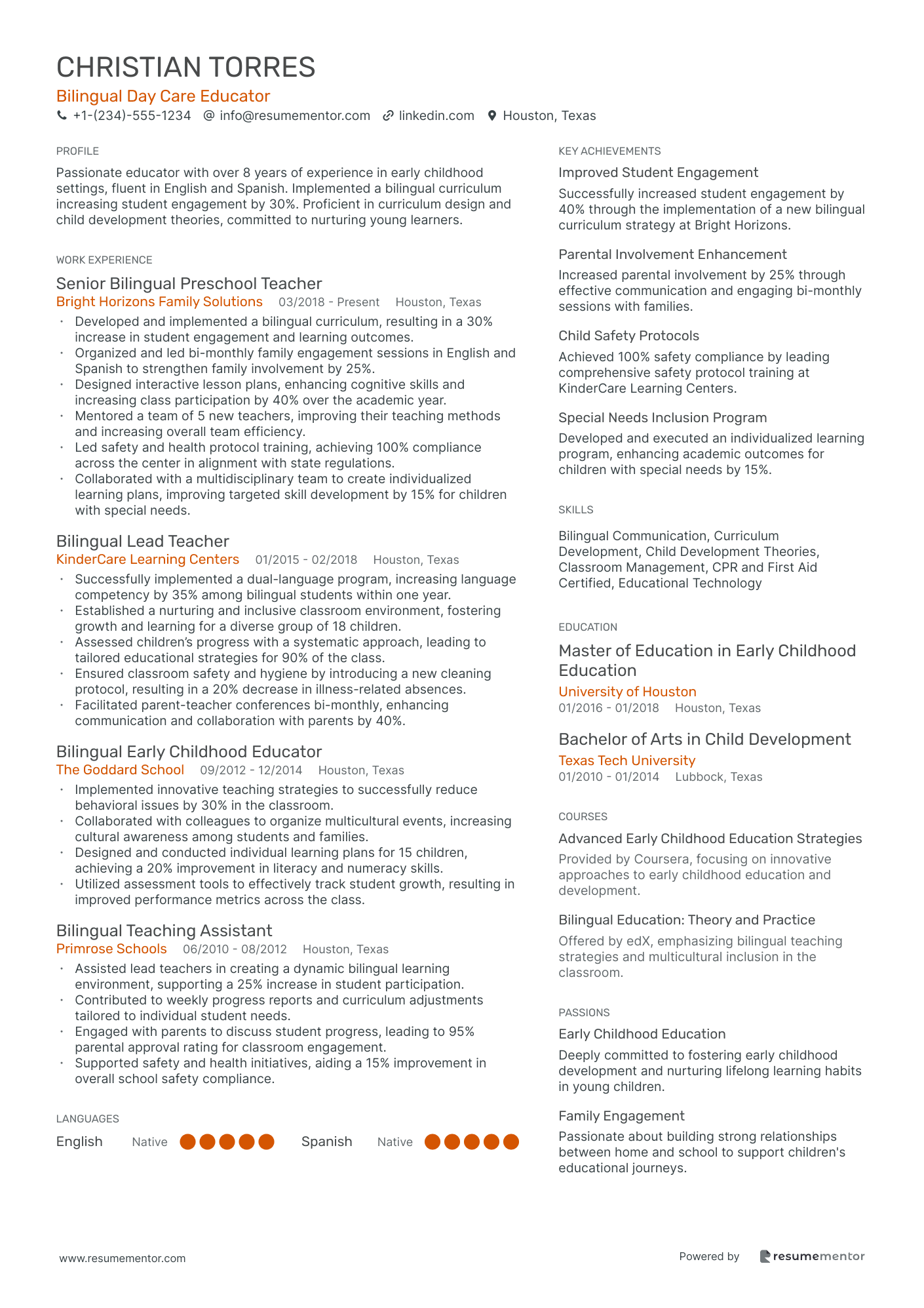 Bilingual Day Care Educator