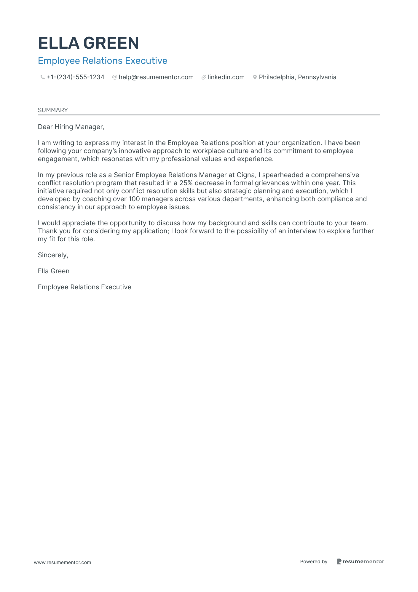Employee Relations Executive