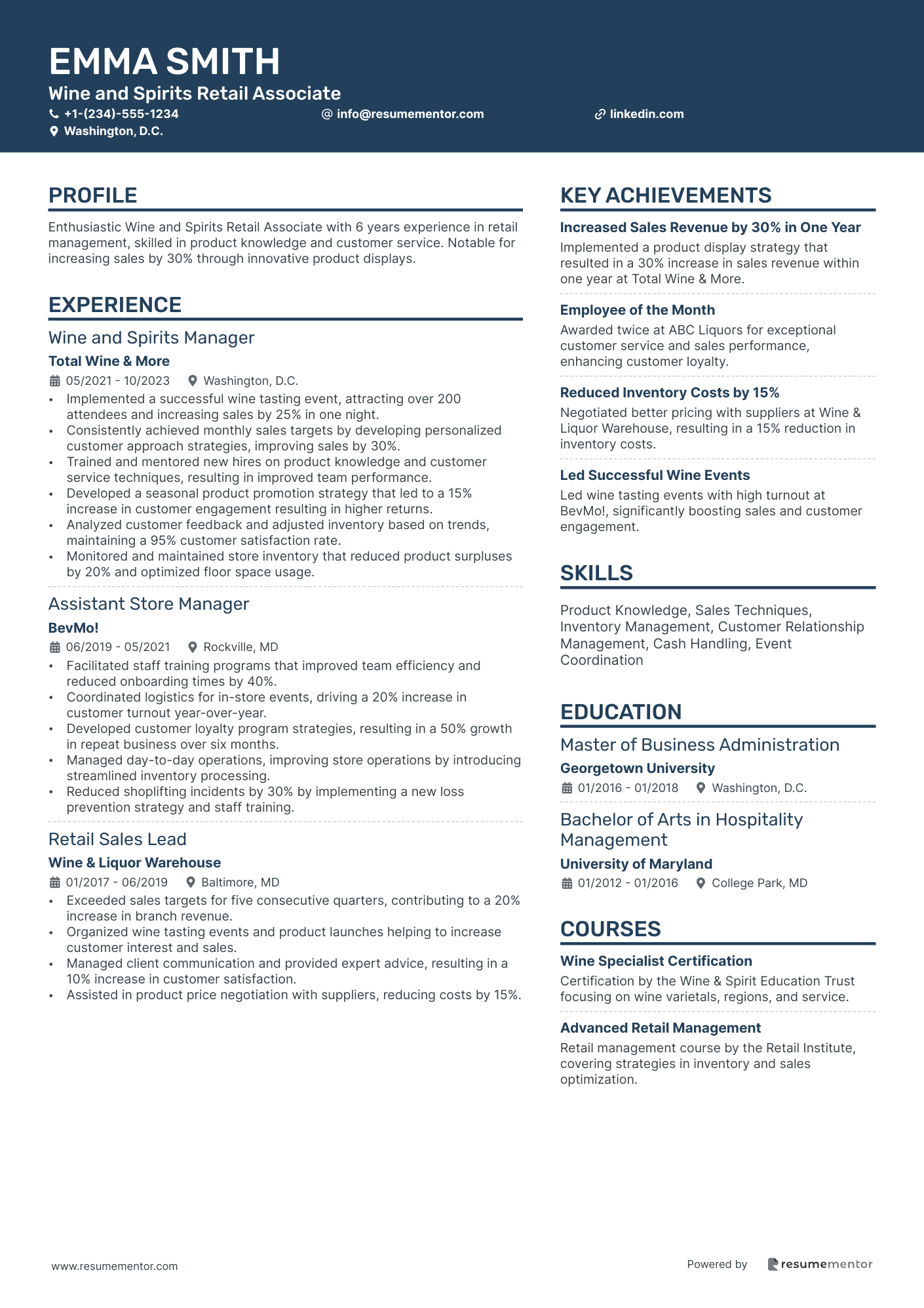 Wine and Spirits Retail Associate