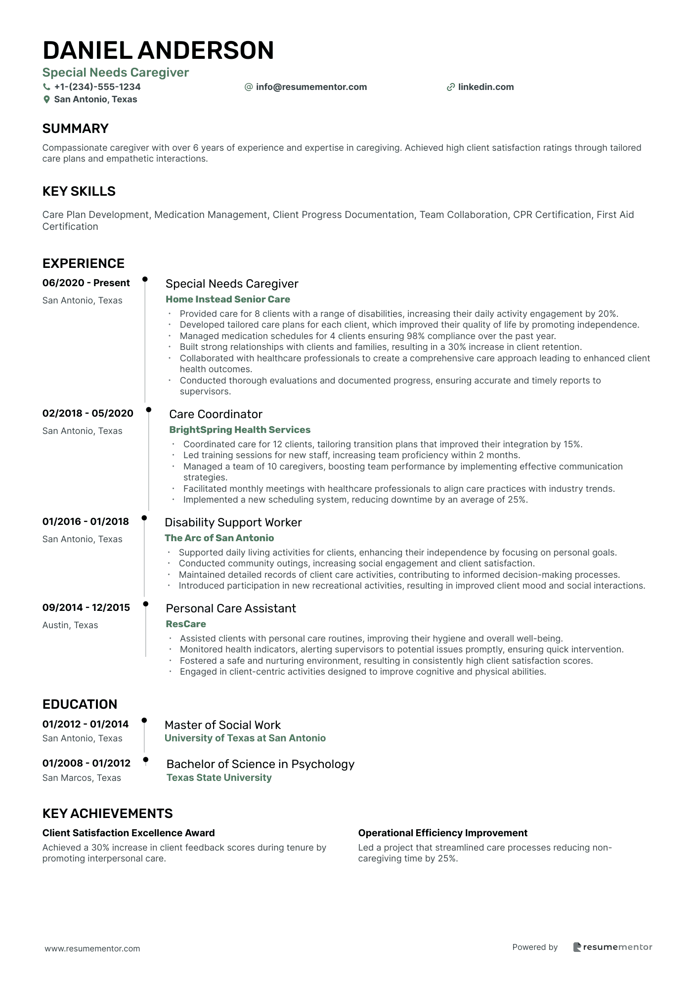 Special Needs Caregiver
