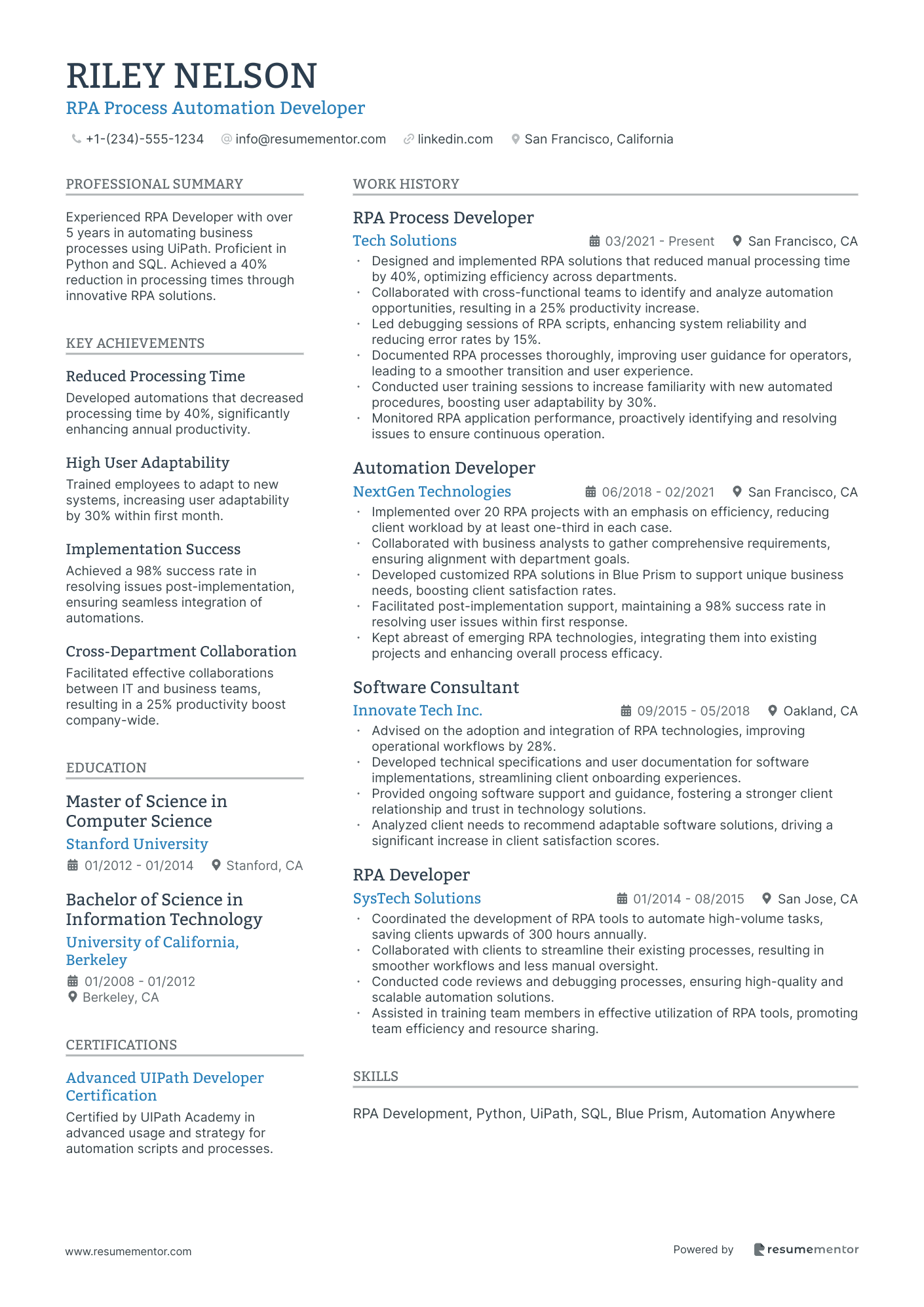 RPA Process Automation Developer