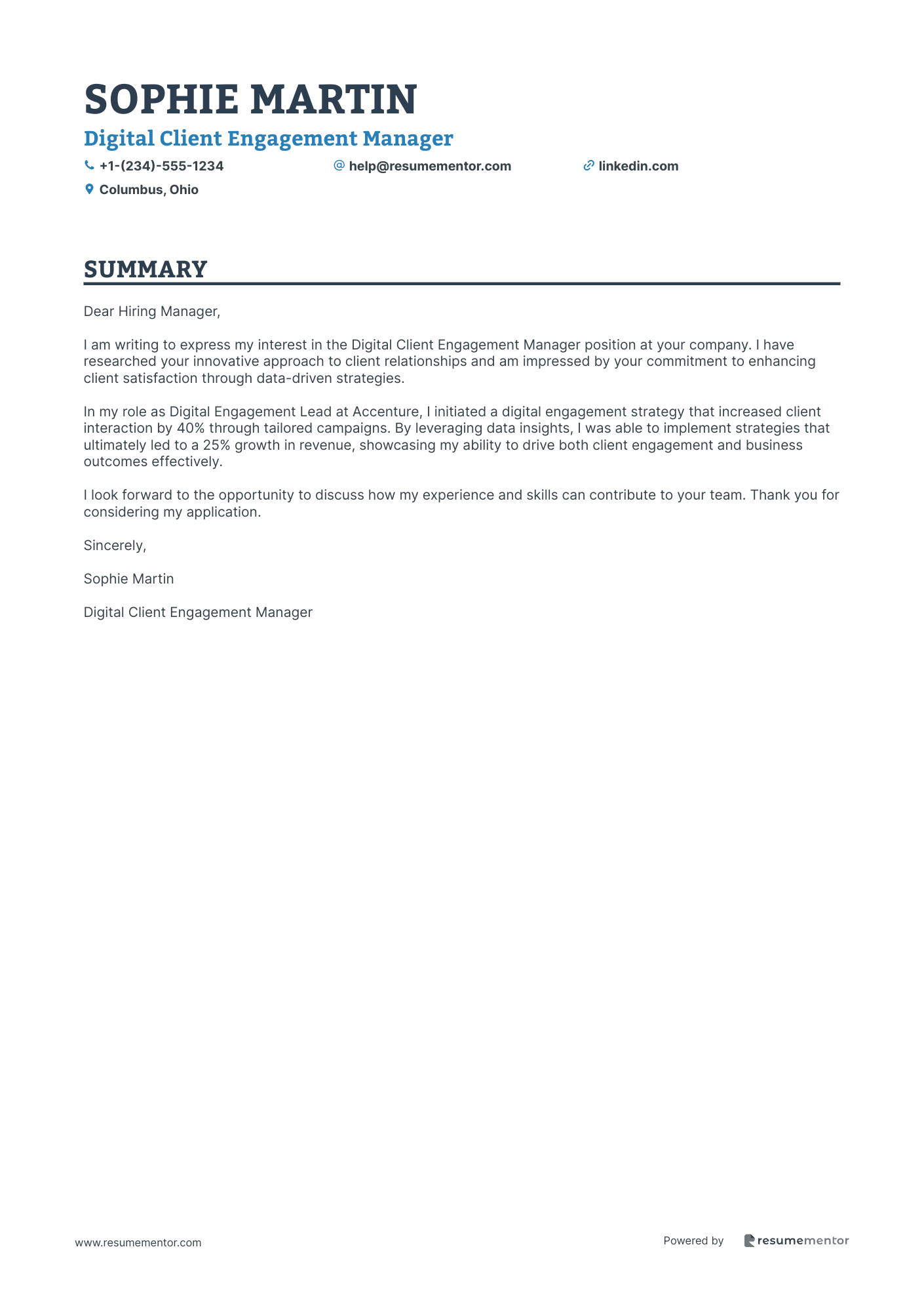 Digital Client Engagement Manager