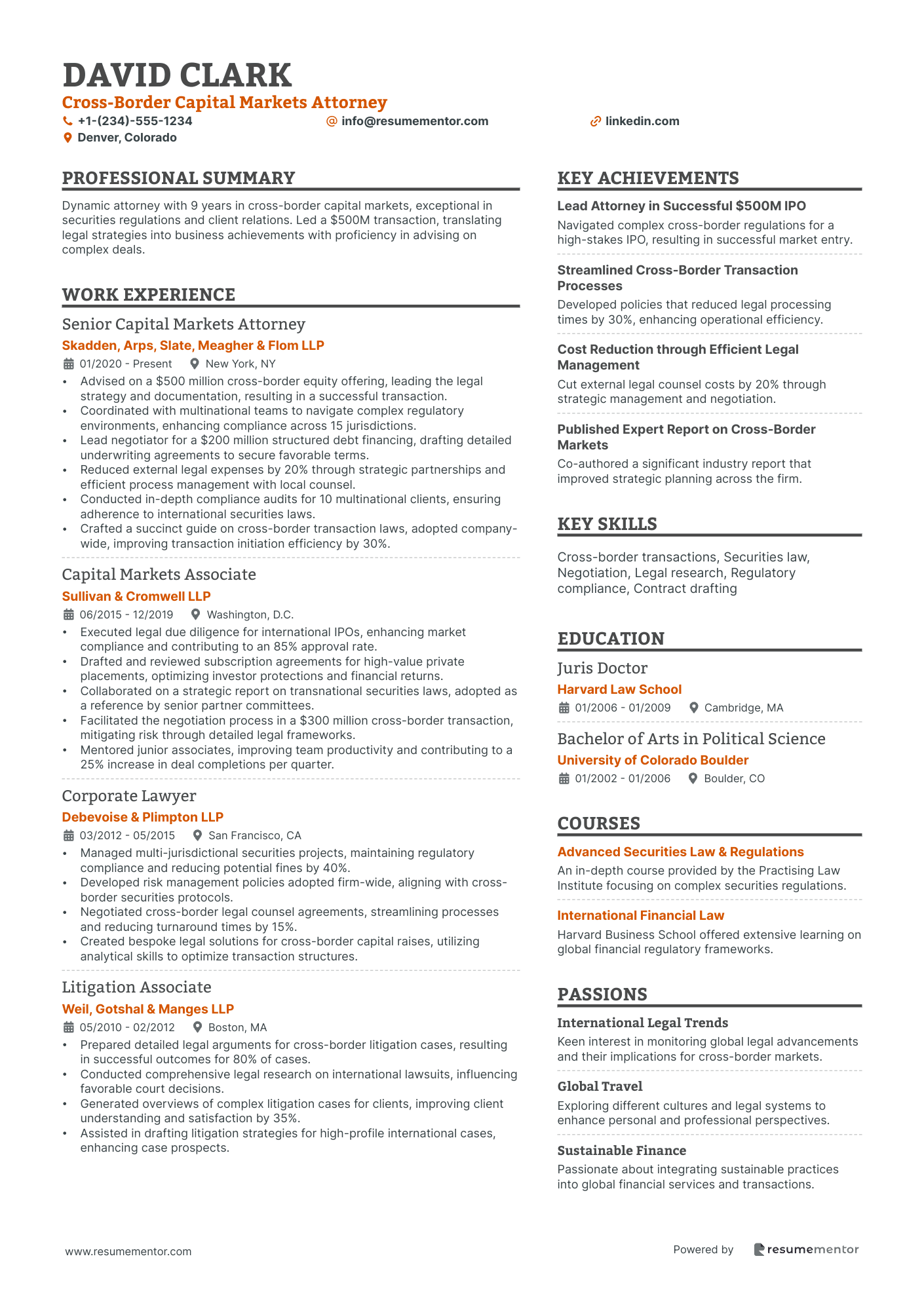 Cross Border Capital Markets Attorney