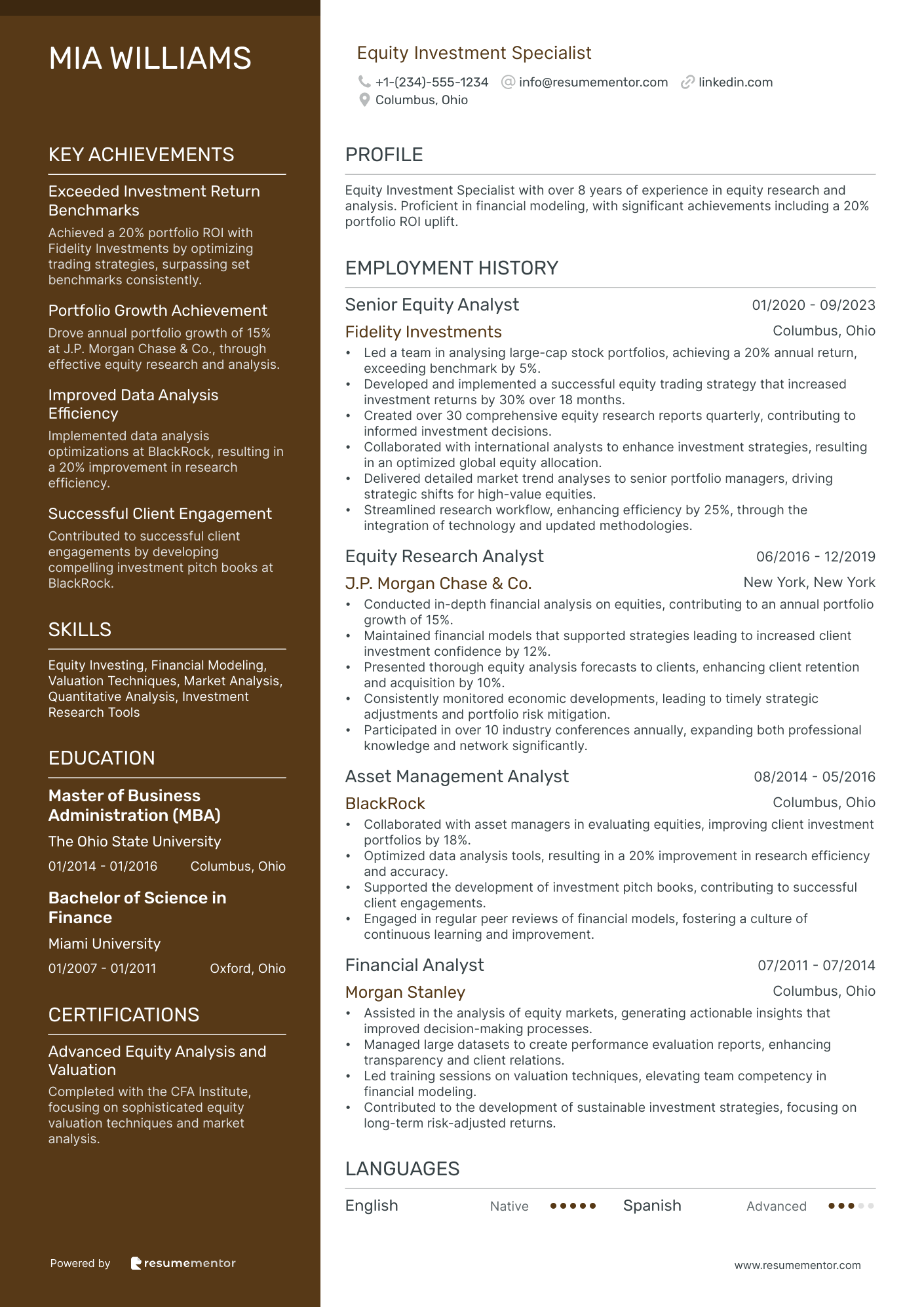 Equity Investment Specialist
